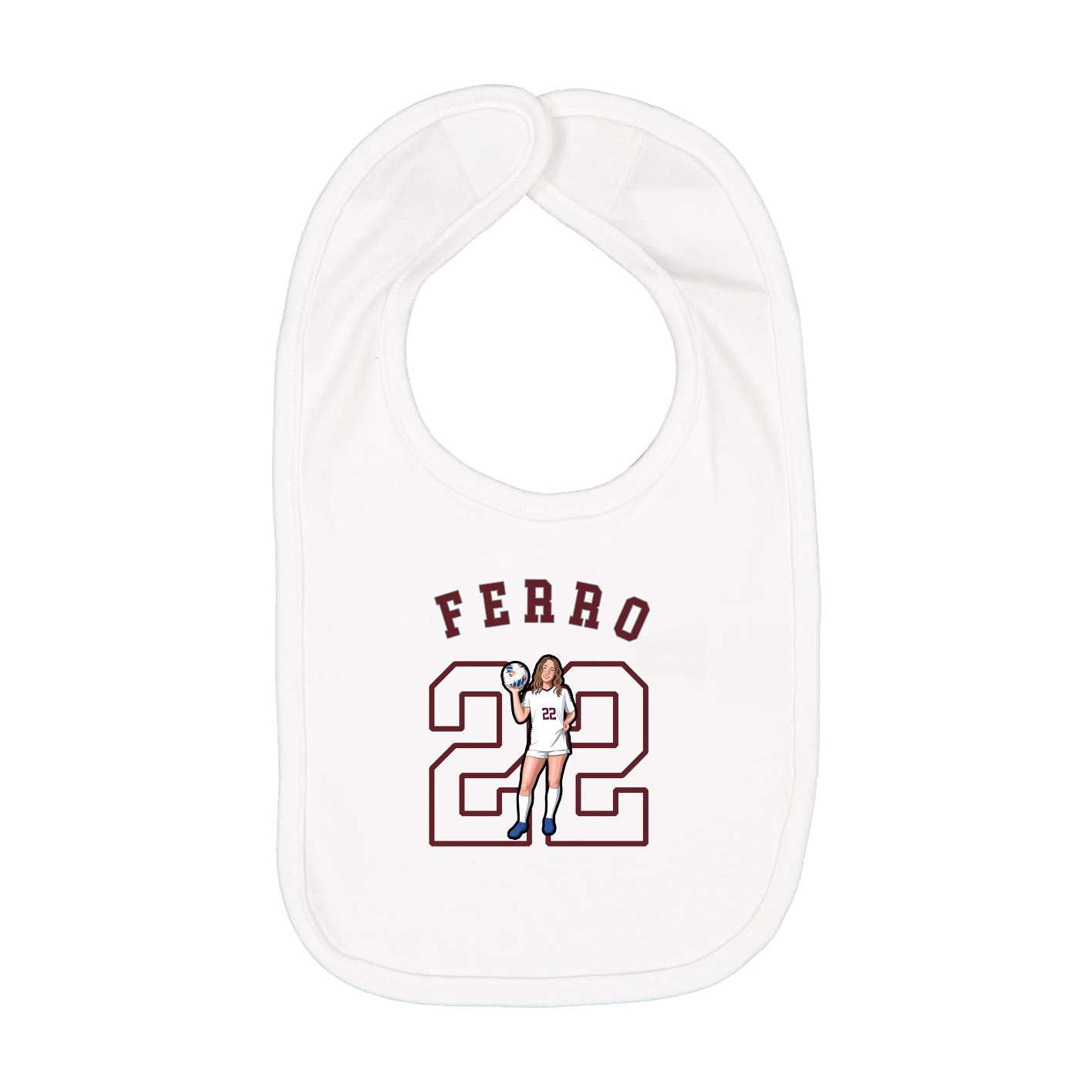 Infant Bib — Shirsey Arch in White