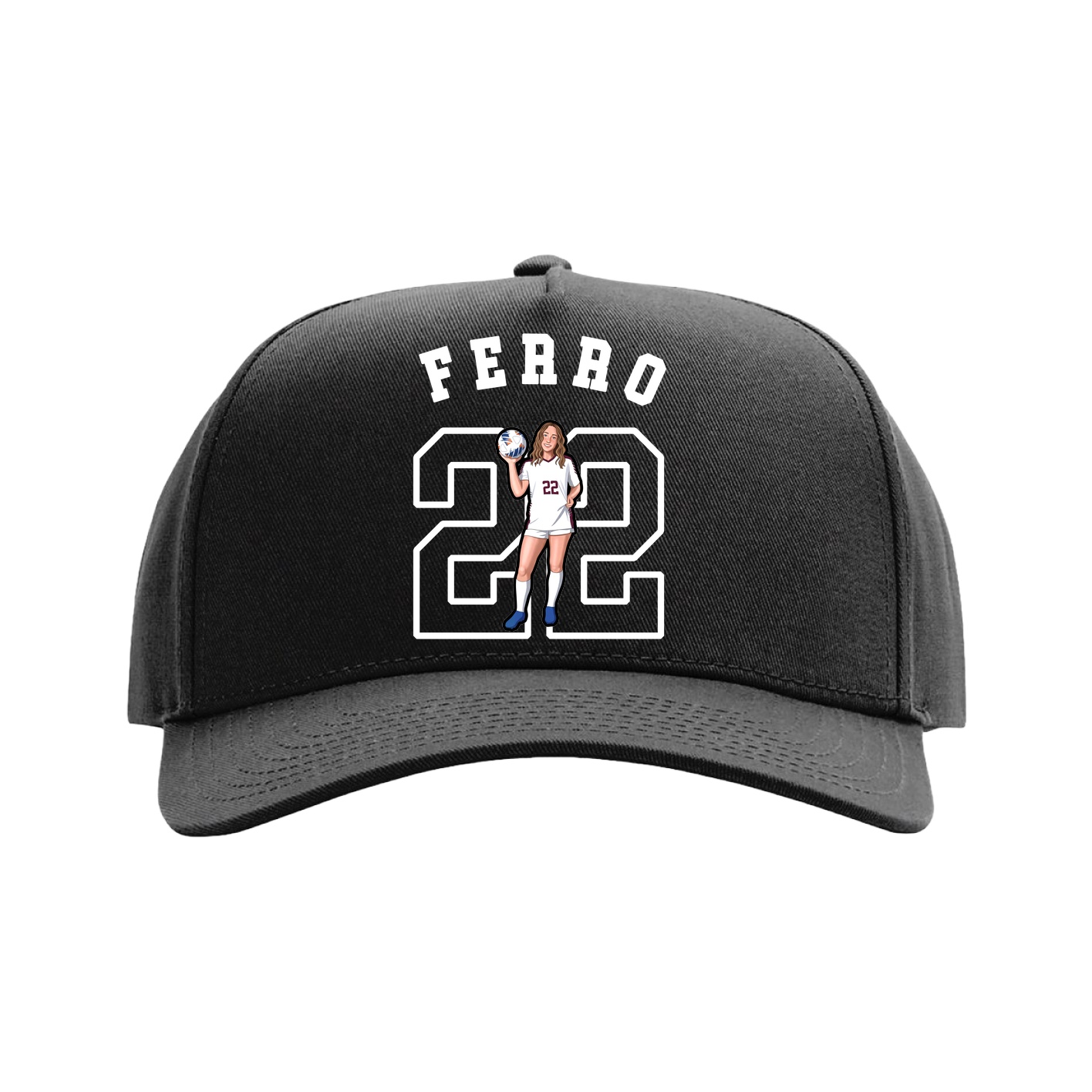 Full Fabric Five-Panel Champ Cap — Shirsey Arch in Black