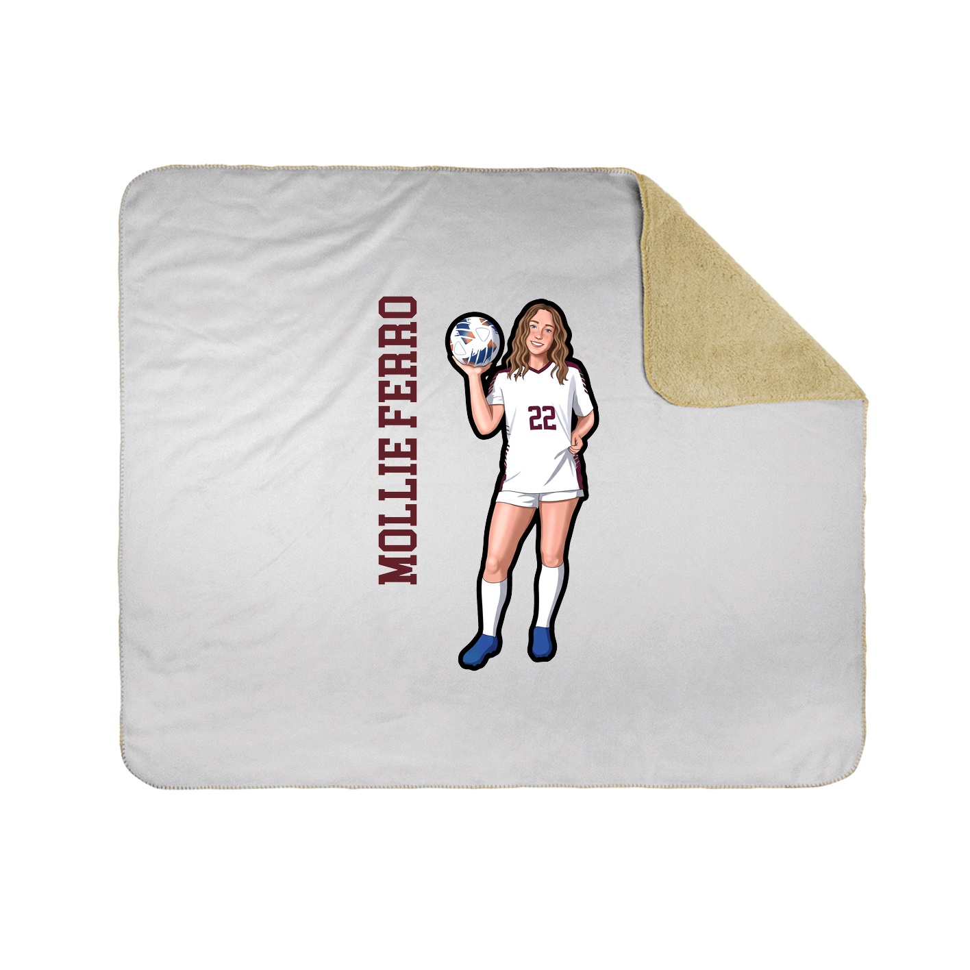 Throw Blanket — Name Vertical in White