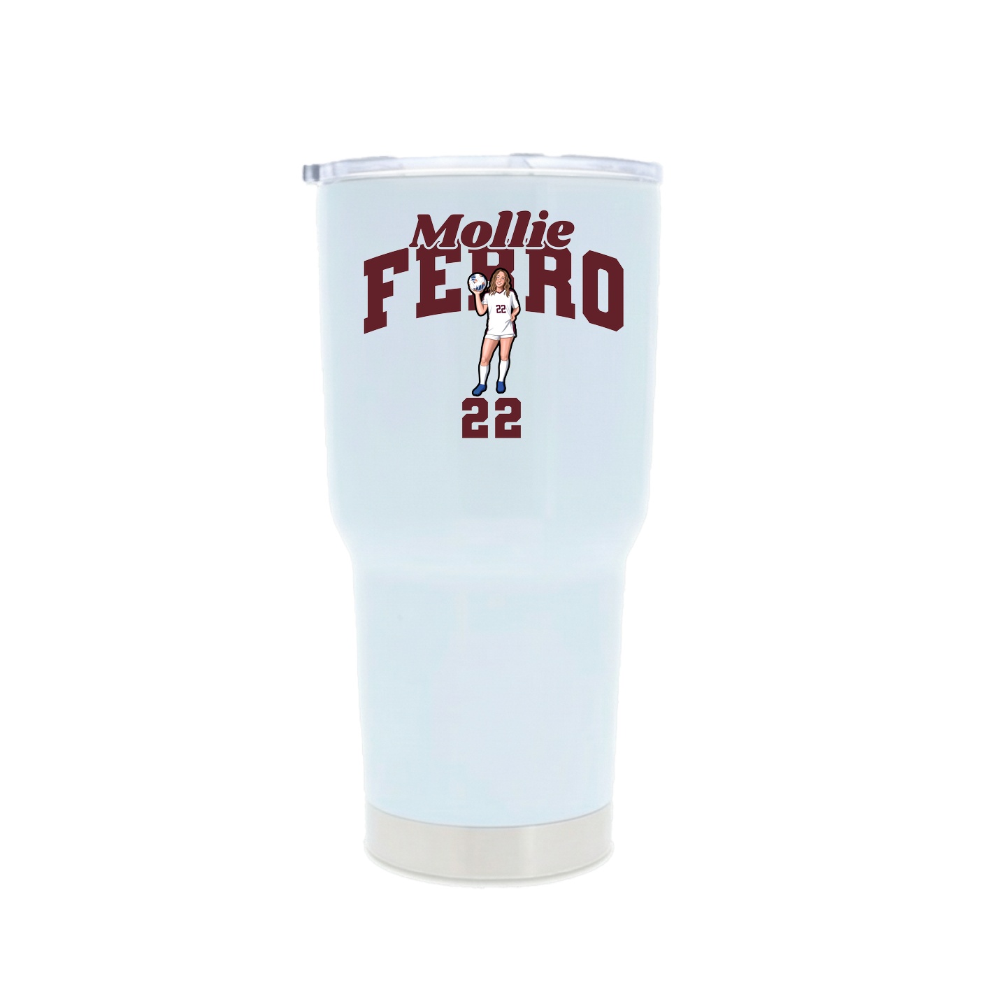 30oz Stainless Steel Tumbler — Signature Arch in White