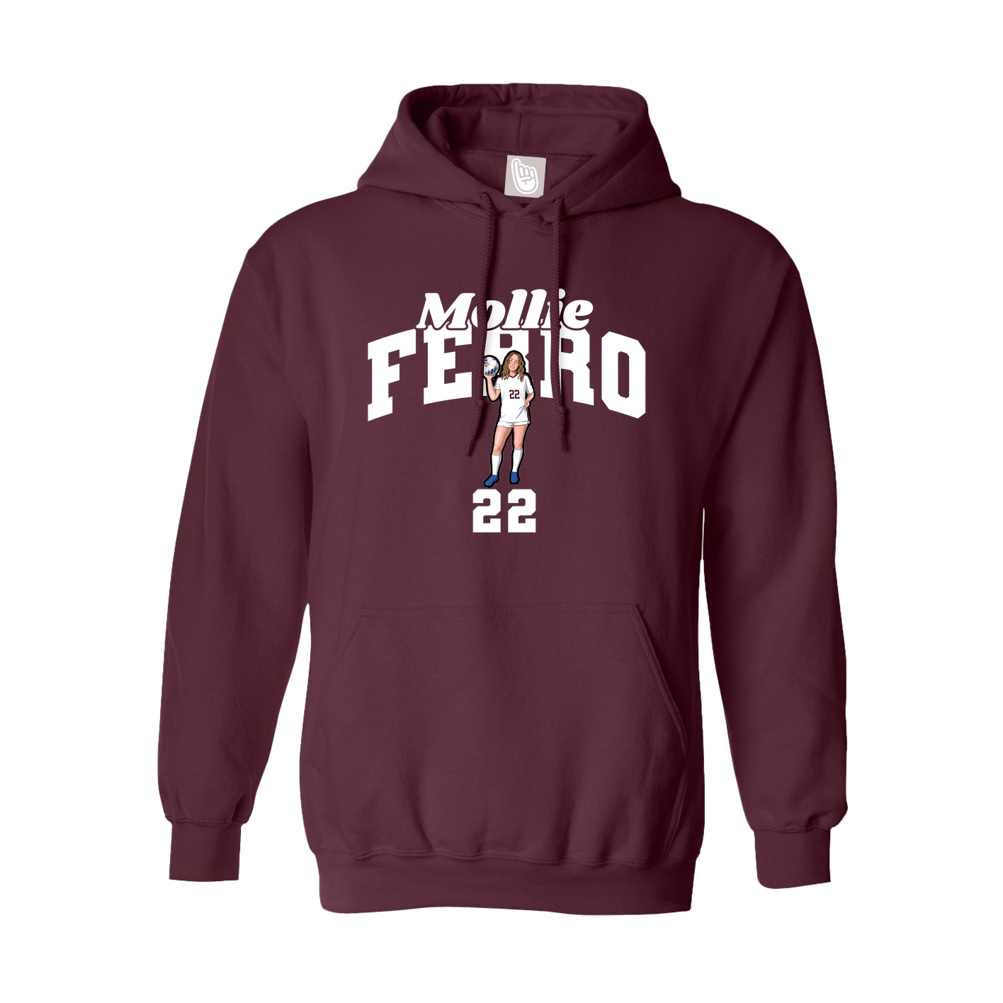 Youth Hoodie — Signature Arch in Maroon