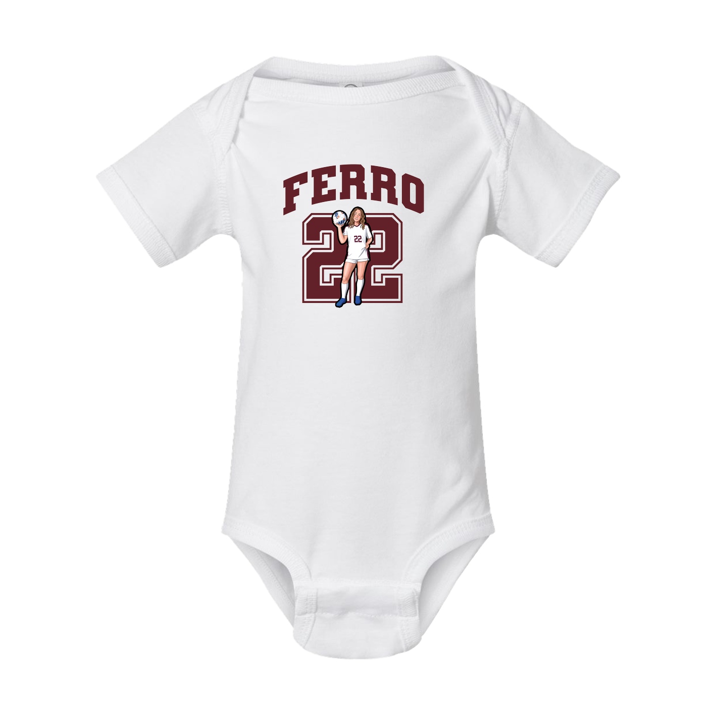 Baby Onesie — Number in White
