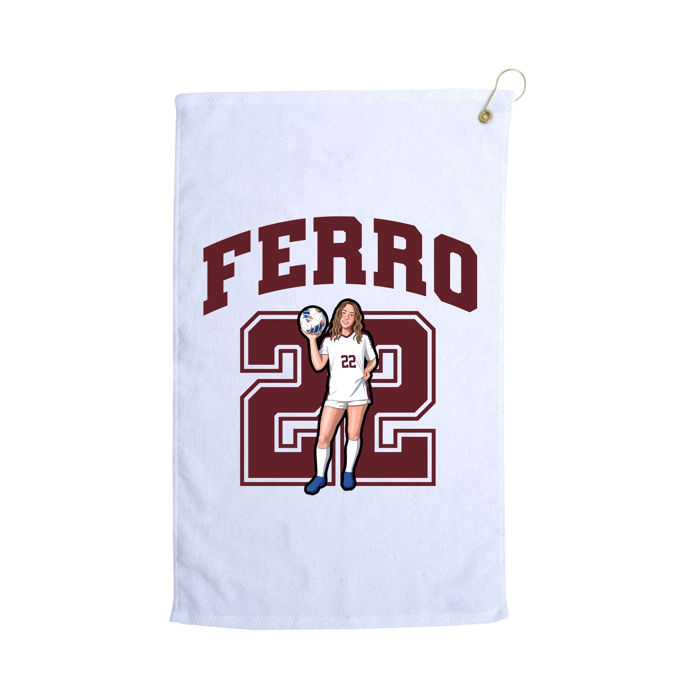 Golf Towel — Number in White