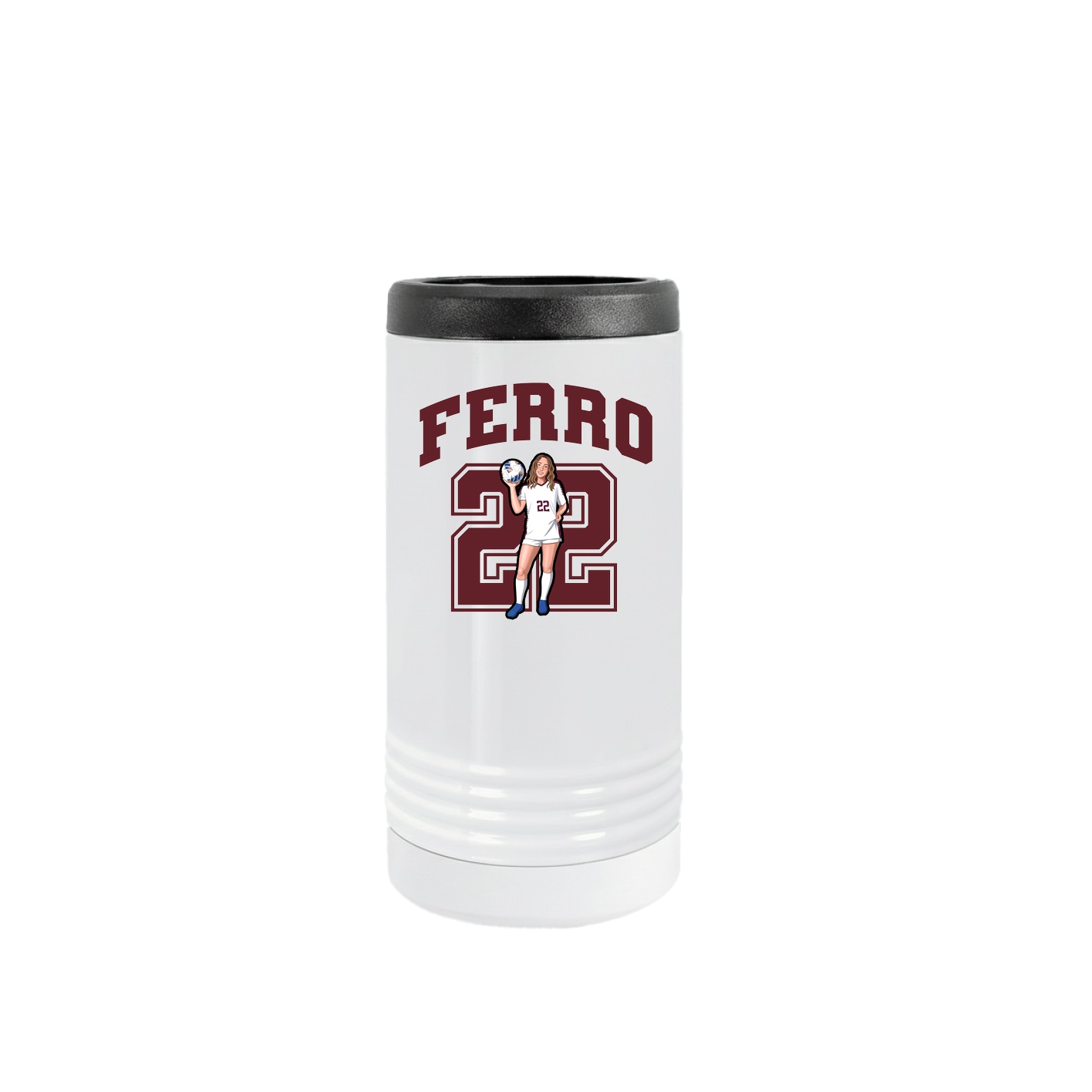 Slim Beverage Holder — Number in White