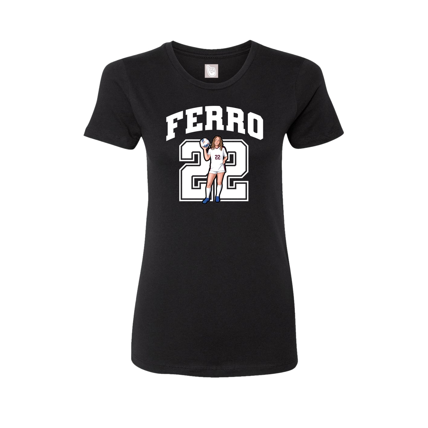 Fitted Women's Tee — Number in Black