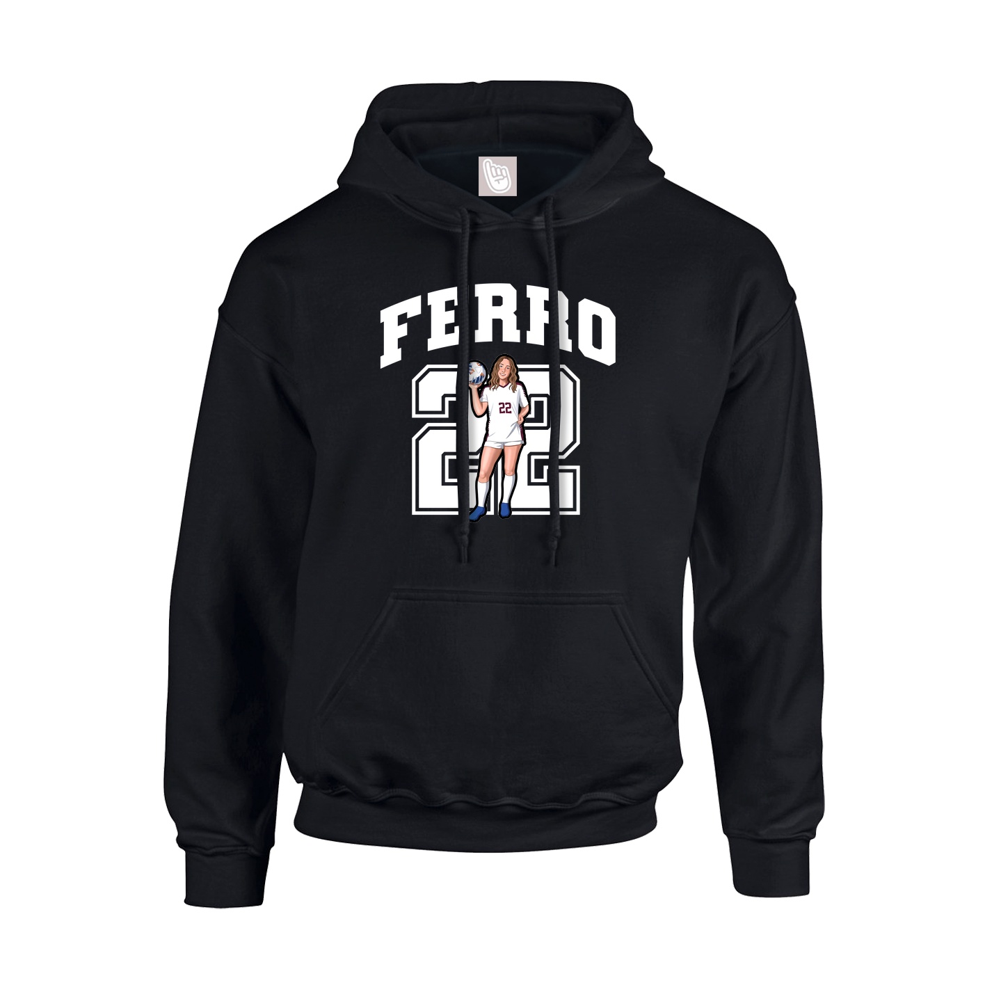 Youth Hoodie — Number in Black