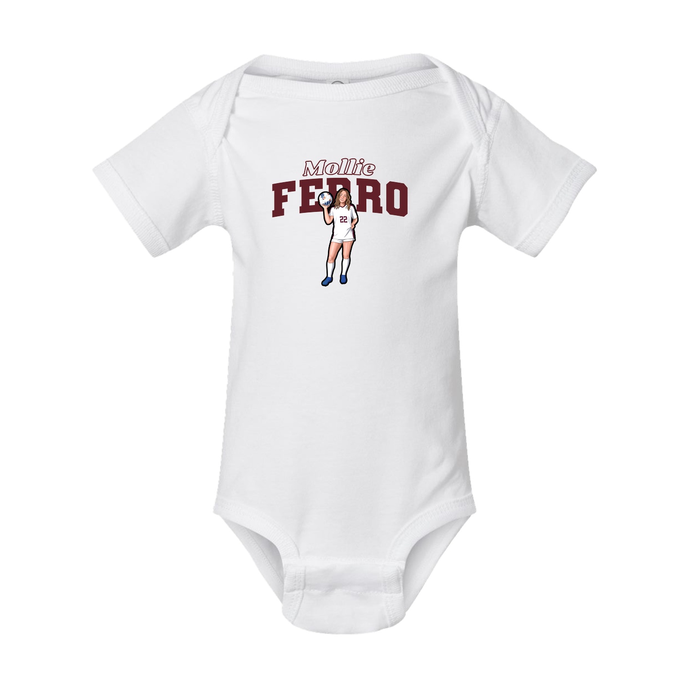 Baby Onesie — Name Arch in White
