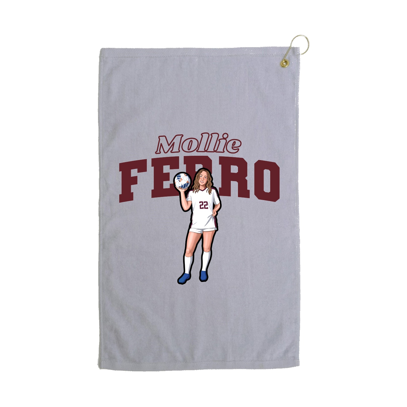 Golf Towel — Name Arch in Grey