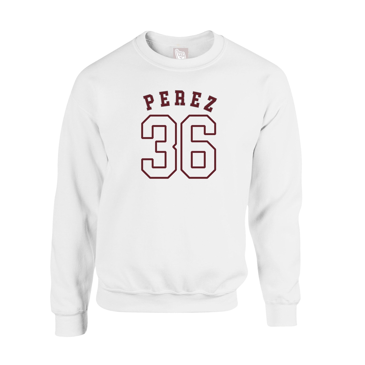 Fleece Crew — Shirsey Arch in White