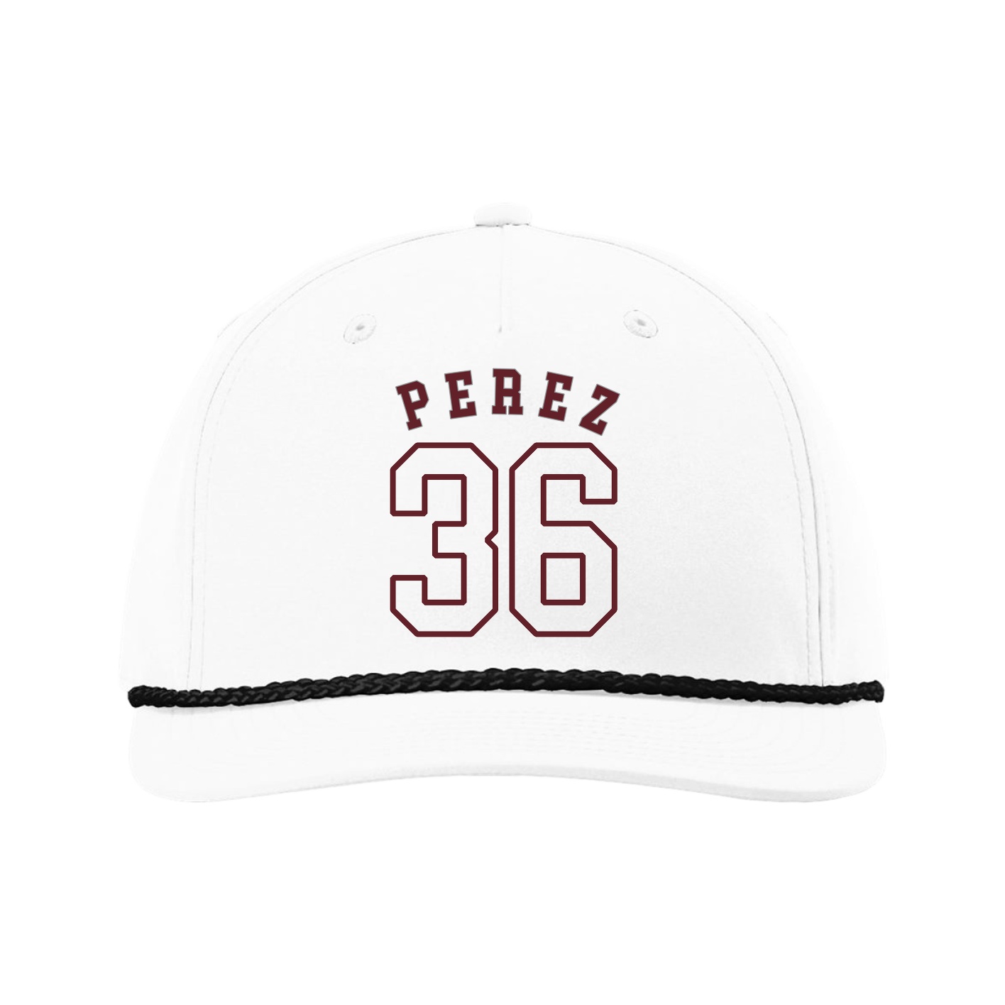 Five-Panel Classic Rope Cap — Shirsey Arch in White
