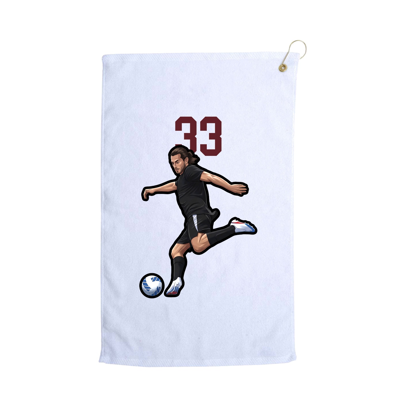 Golf Towel — Number Top in White