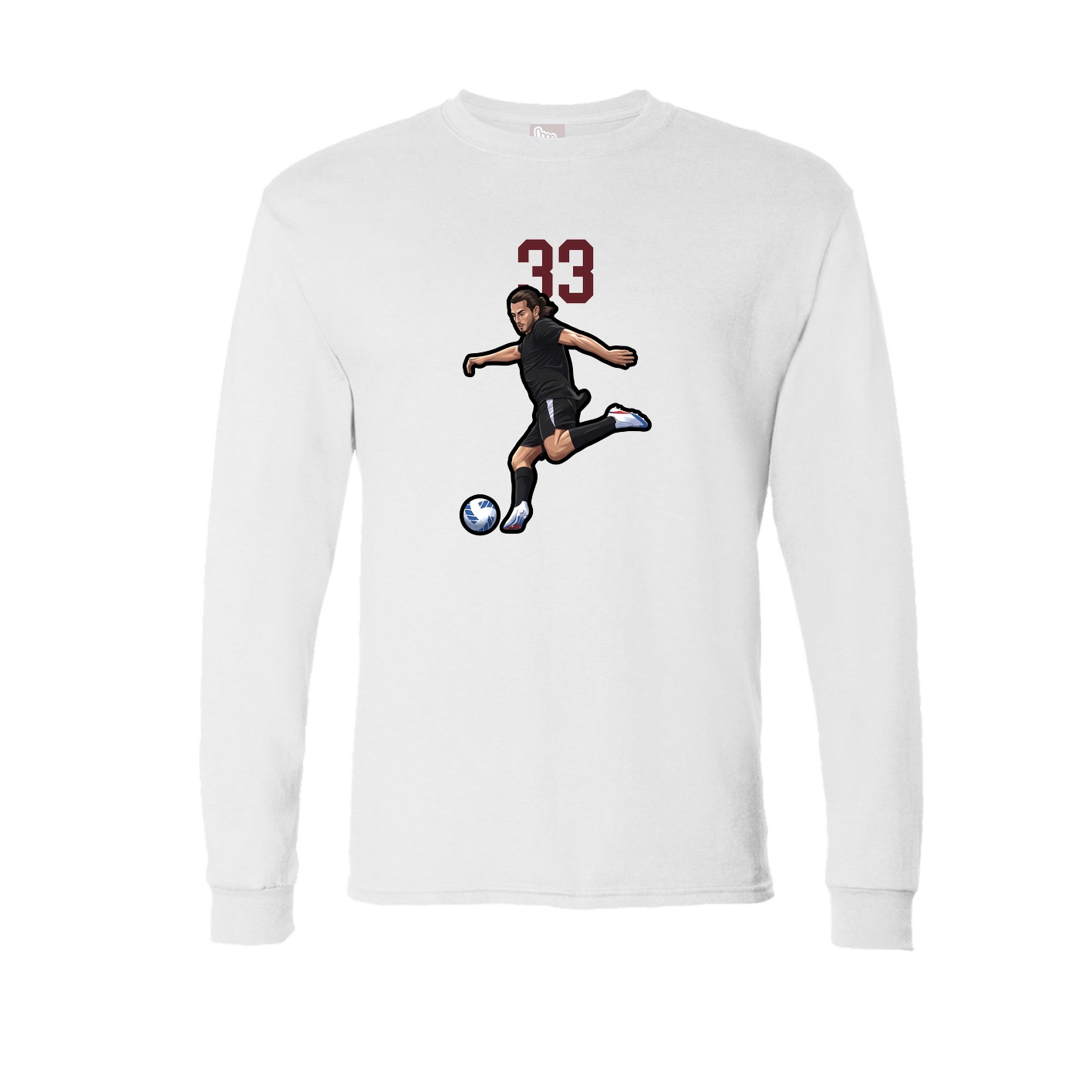 Long Sleeve Tee — Number Top in White
