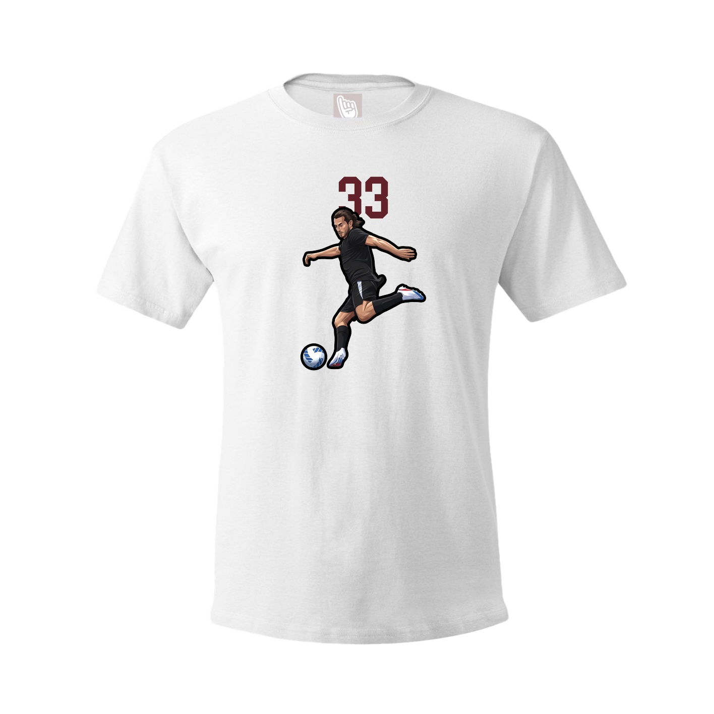 Youth Tee — Number Top in White