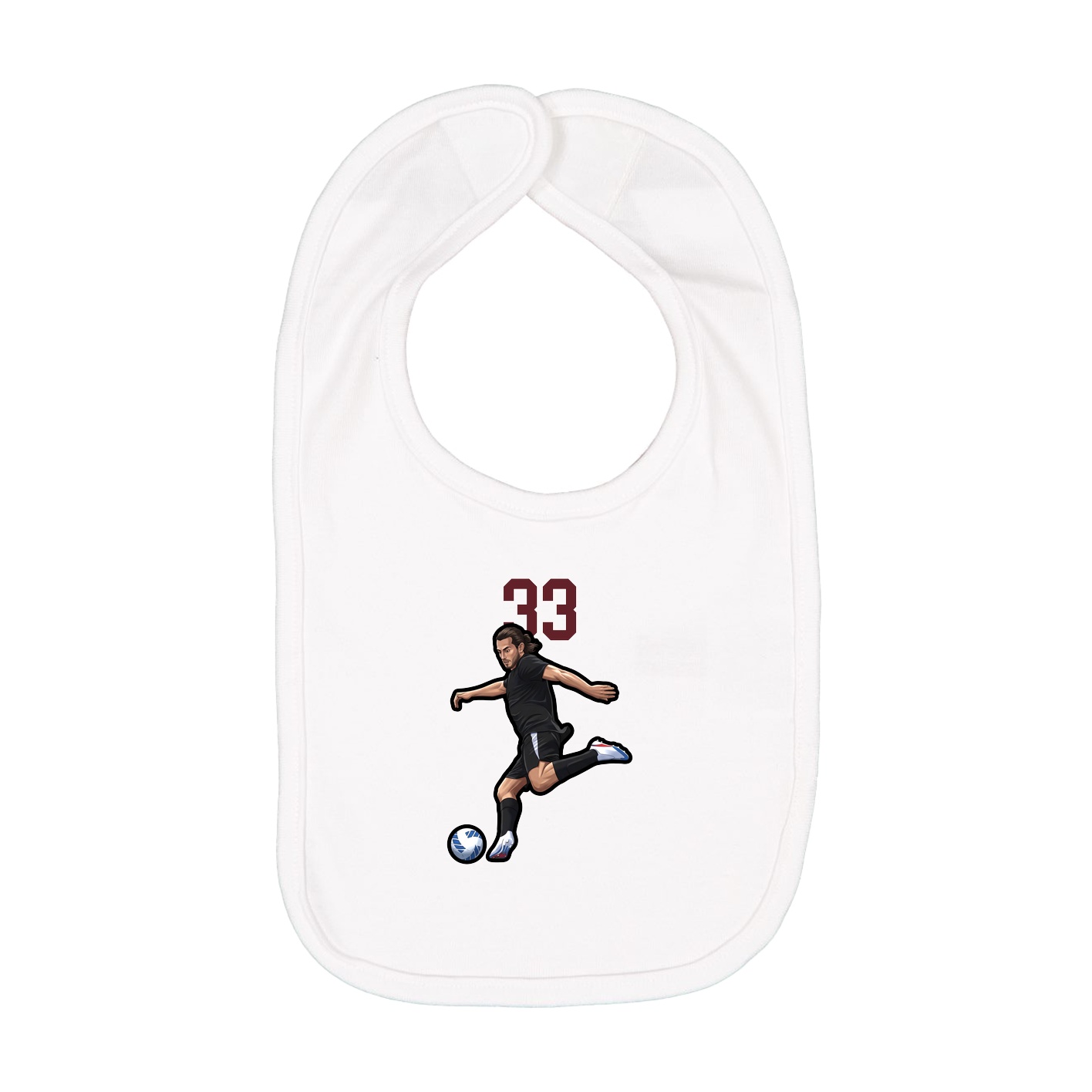 Infant Bib — Number Top in White