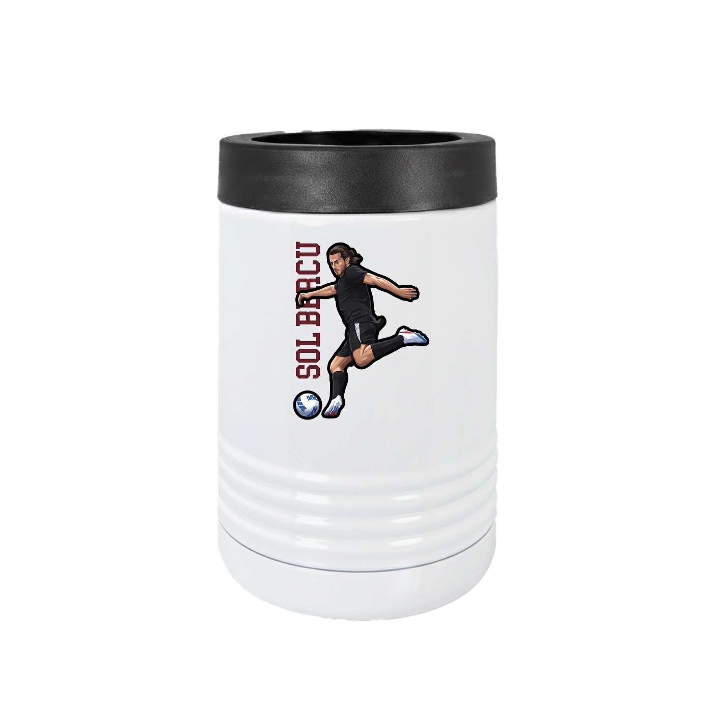 Beverage Holder — Name Vertical in White
