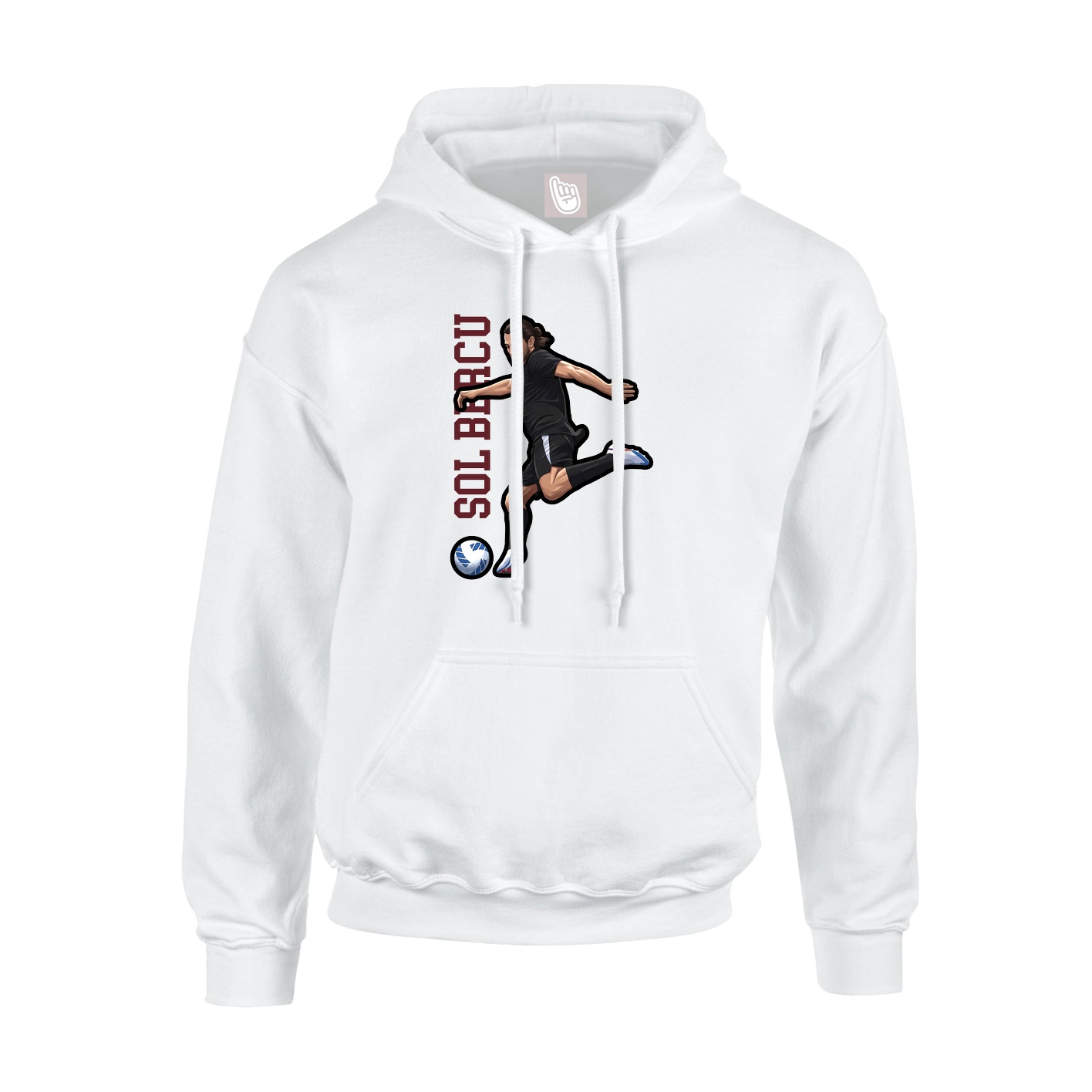 Youth Hoodie — Name Vertical in White