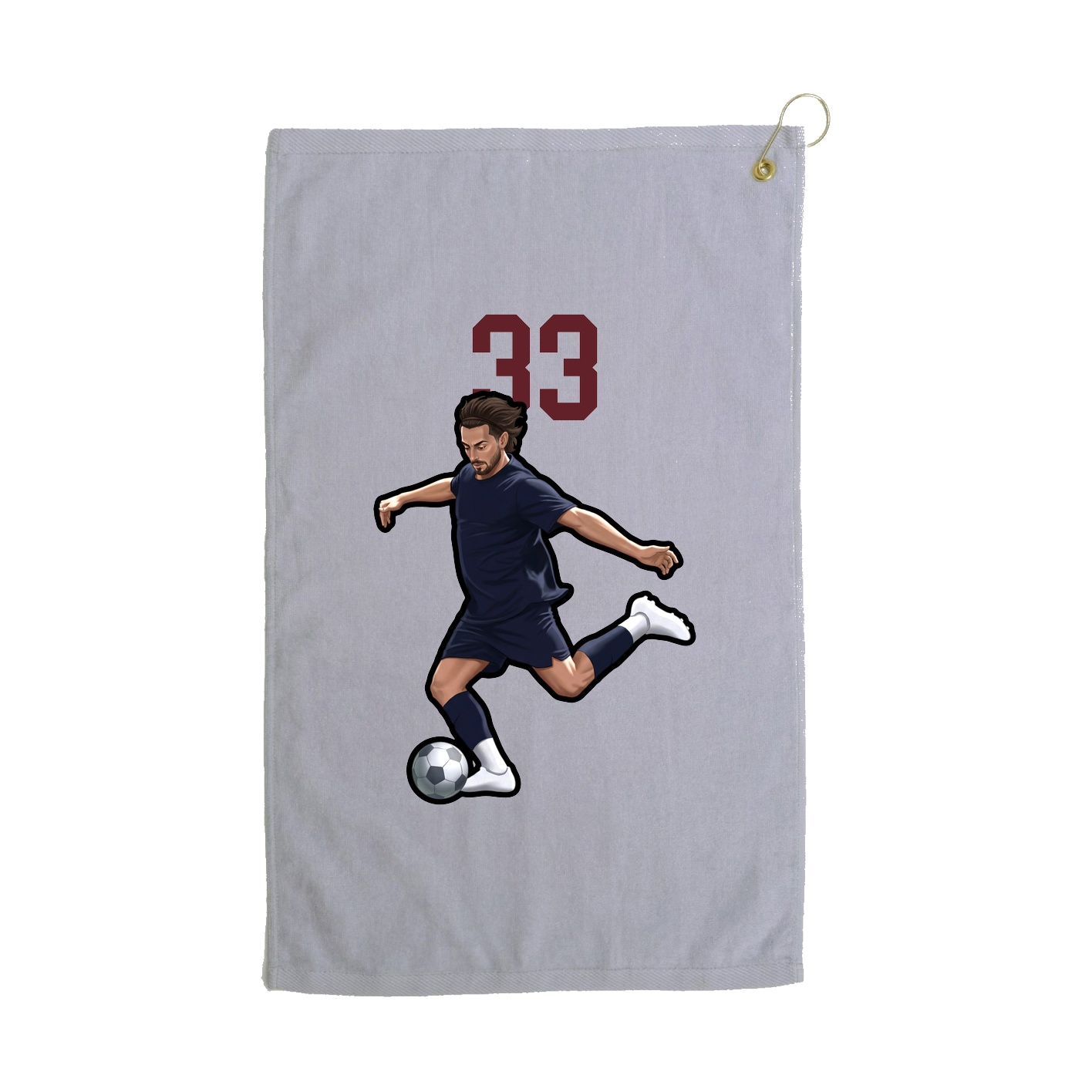 Golf Towel — Number Top in Grey