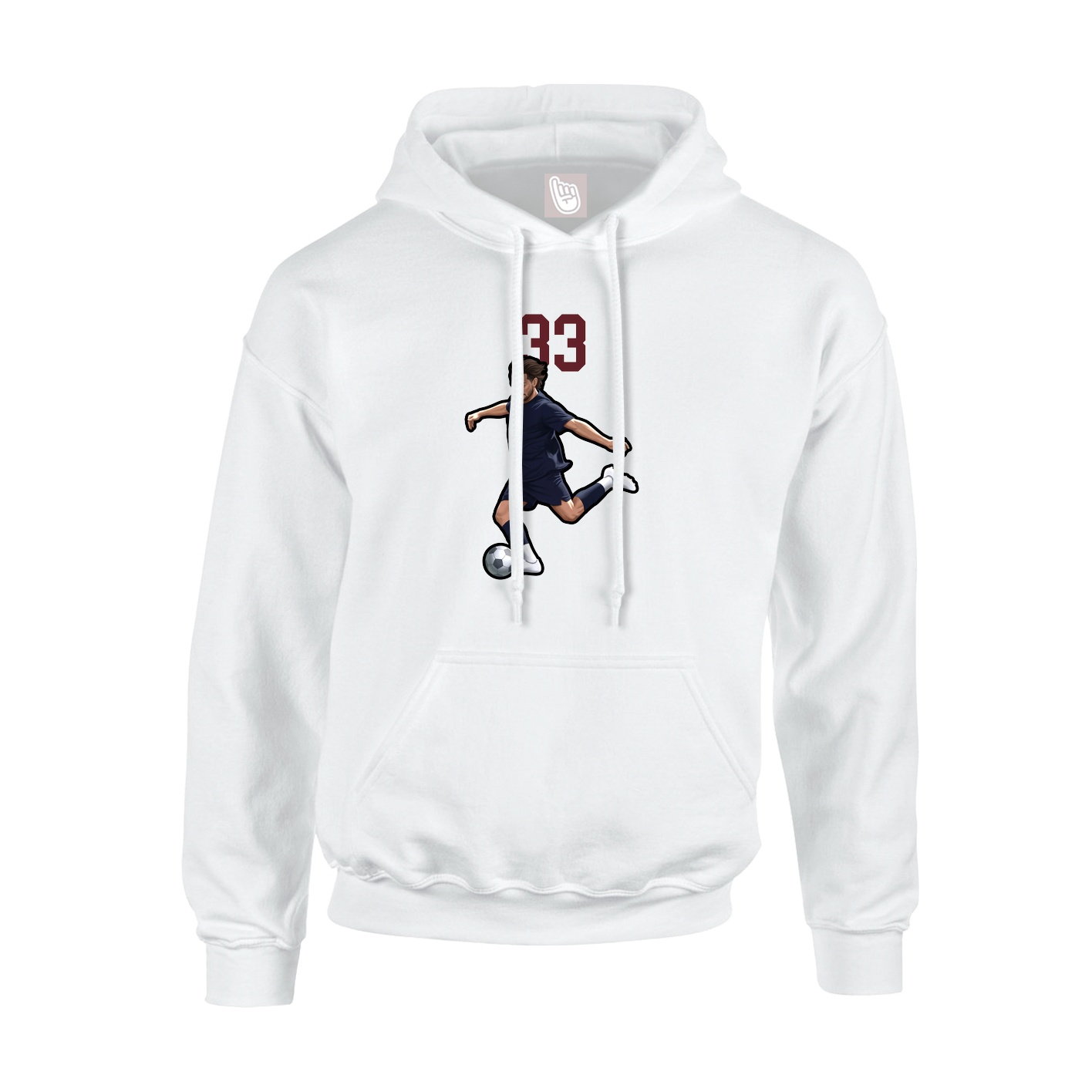 Youth Hoodie — Number Top in White