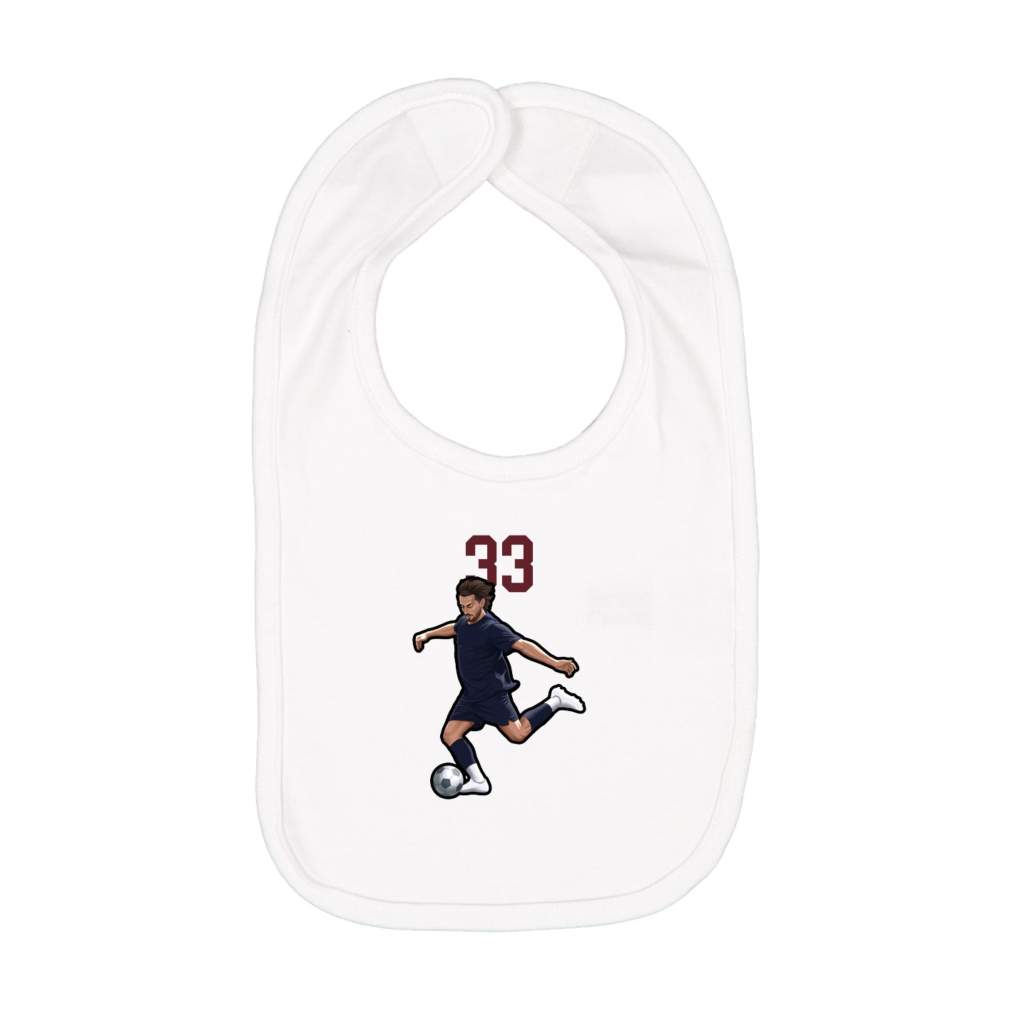 Infant Bib — Number Top in White