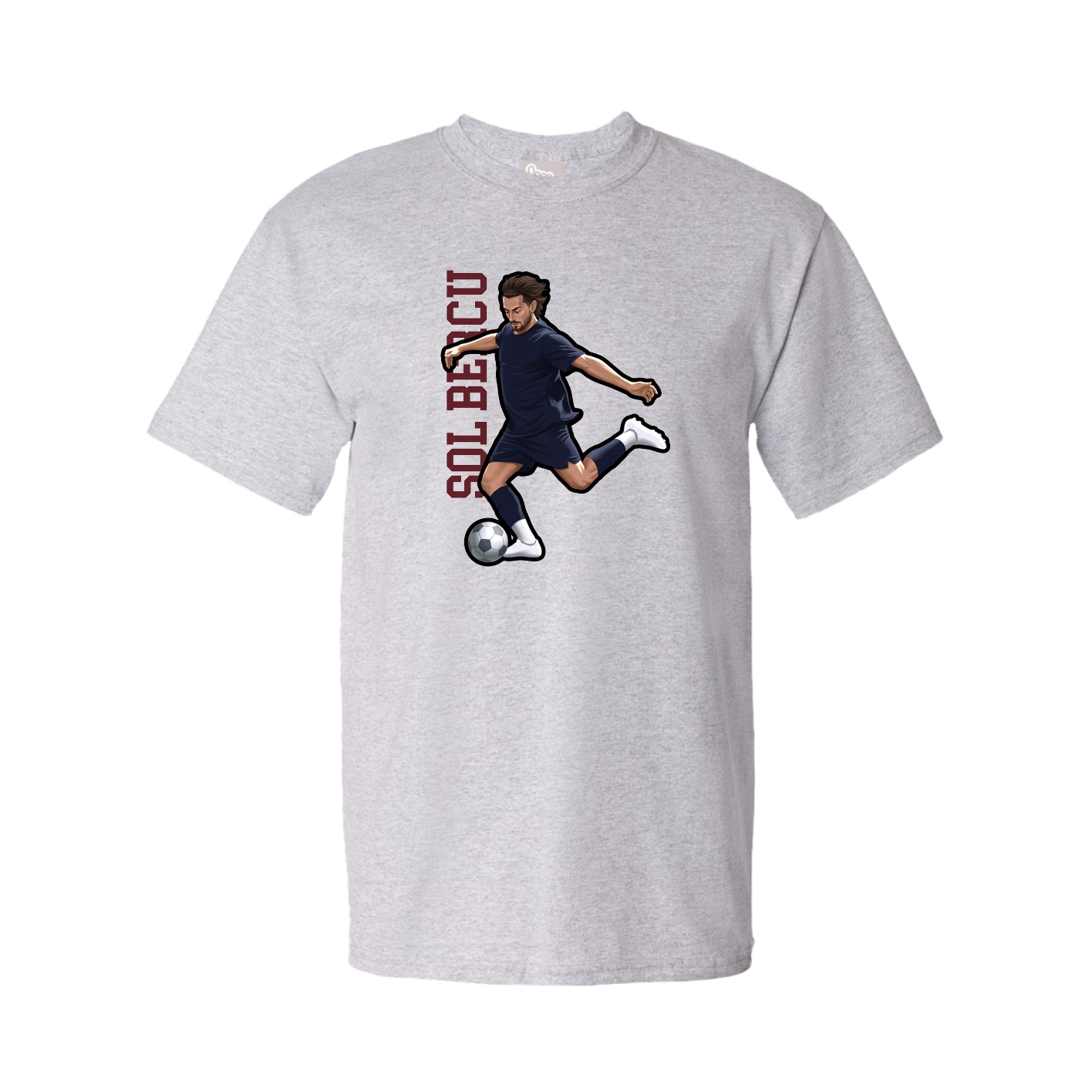 Tee — Name Vertical in Grey