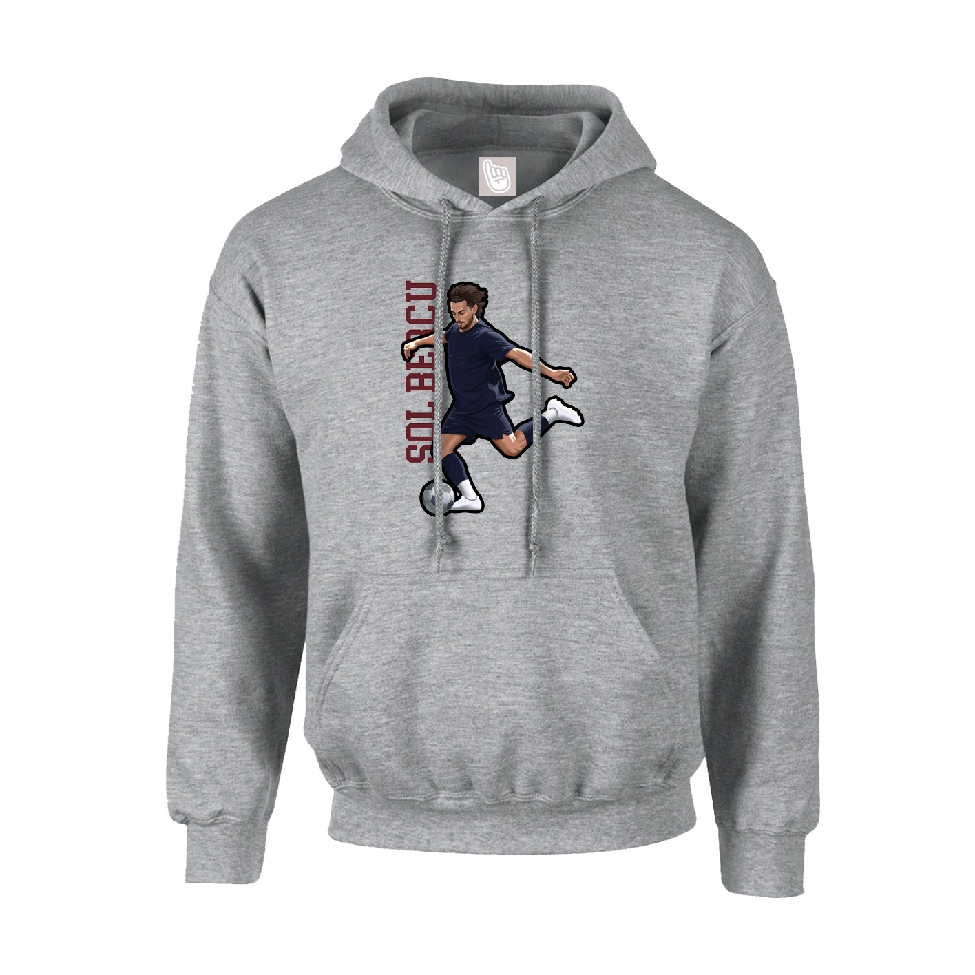 Hoodie — Name Vertical in Grey