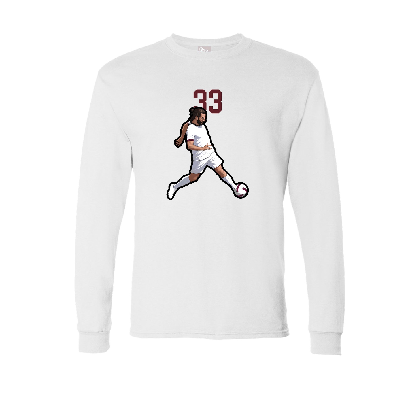 Long Sleeve Tee — Number Top in White