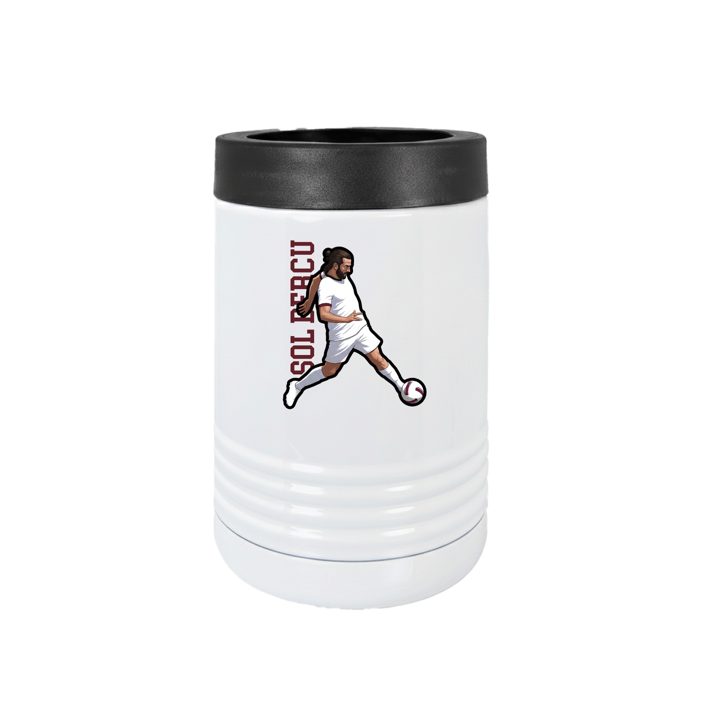 Beverage Holder — Name Vertical in White