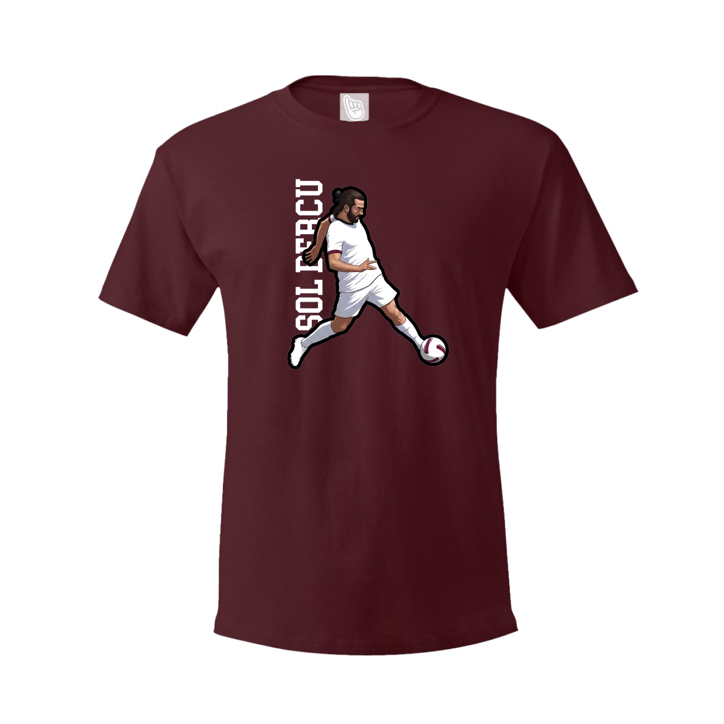 Tee — Name Vertical in Maroon