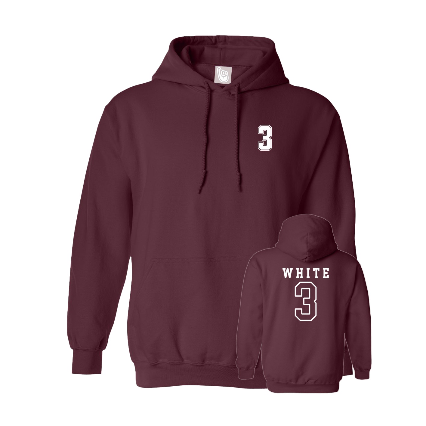Youth Hoodie — Chest Back in Maroon
