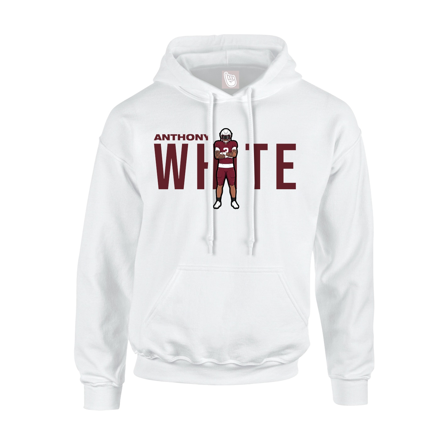 Youth Hoodie — Player Name in White