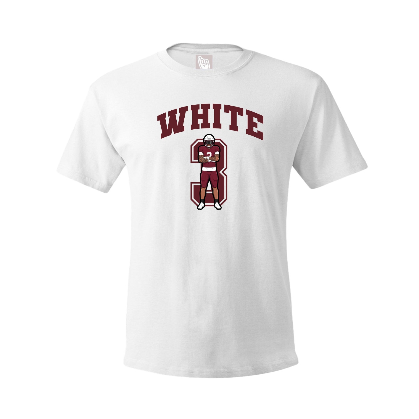 Youth Tee — Number in White