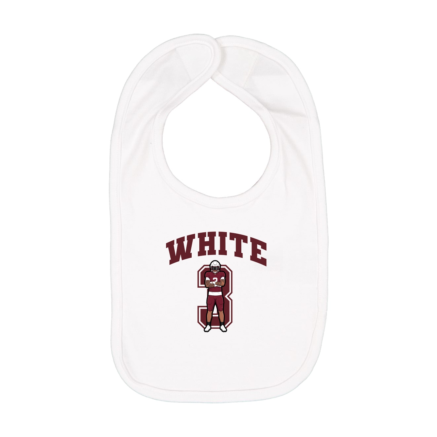 Infant Bib — Number in White