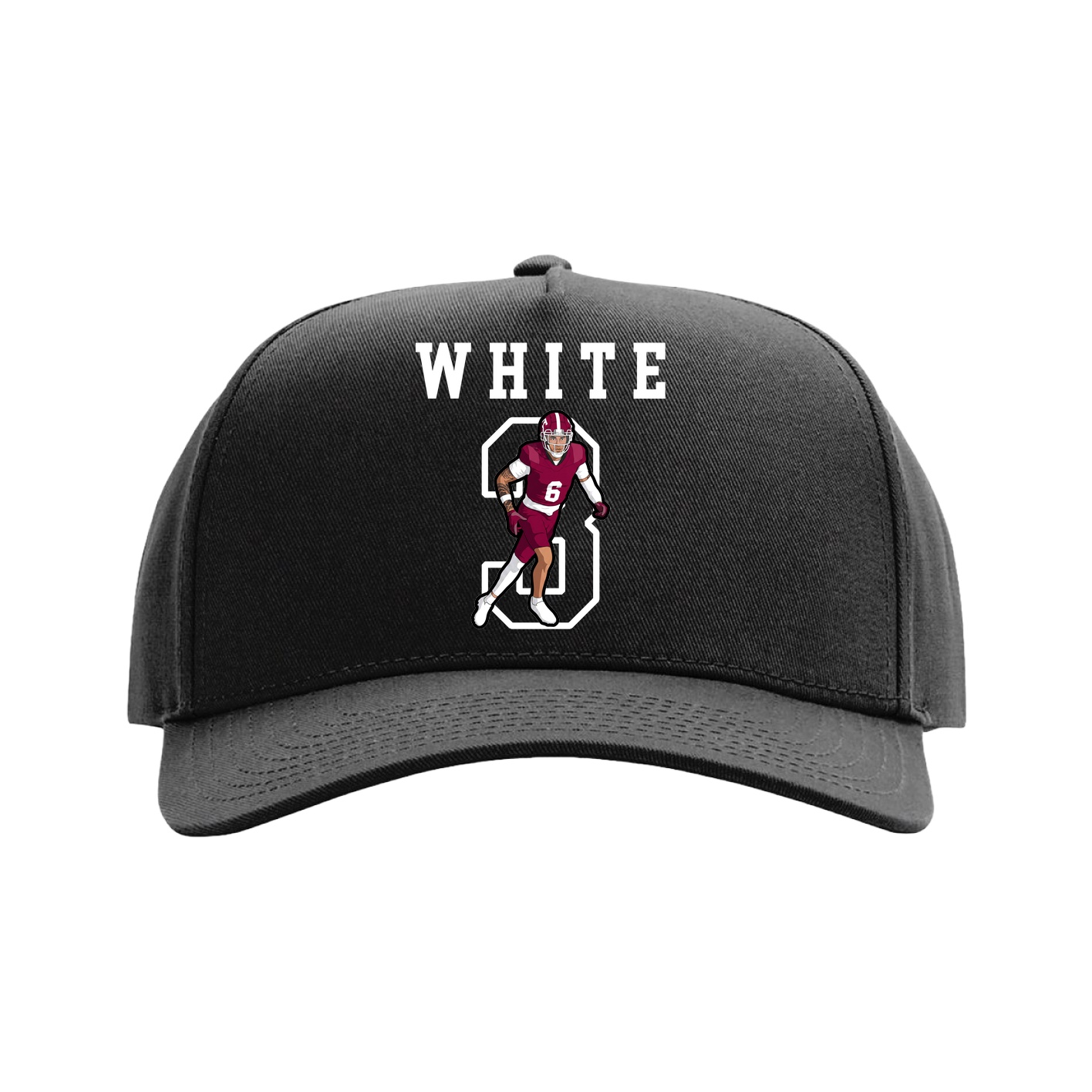 Full Fabric Five-Panel Champ Cap — Shirsey in Black