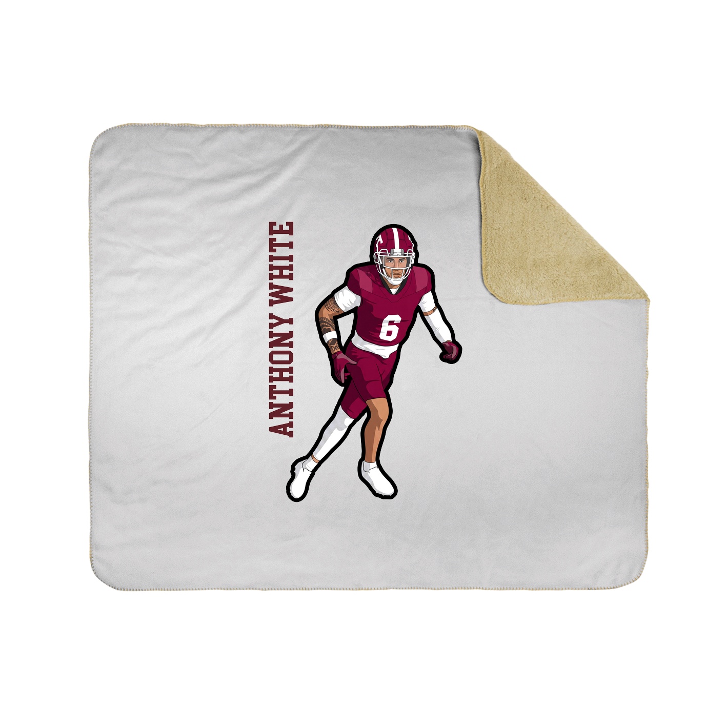 Throw Blanket — Name Vertical in White