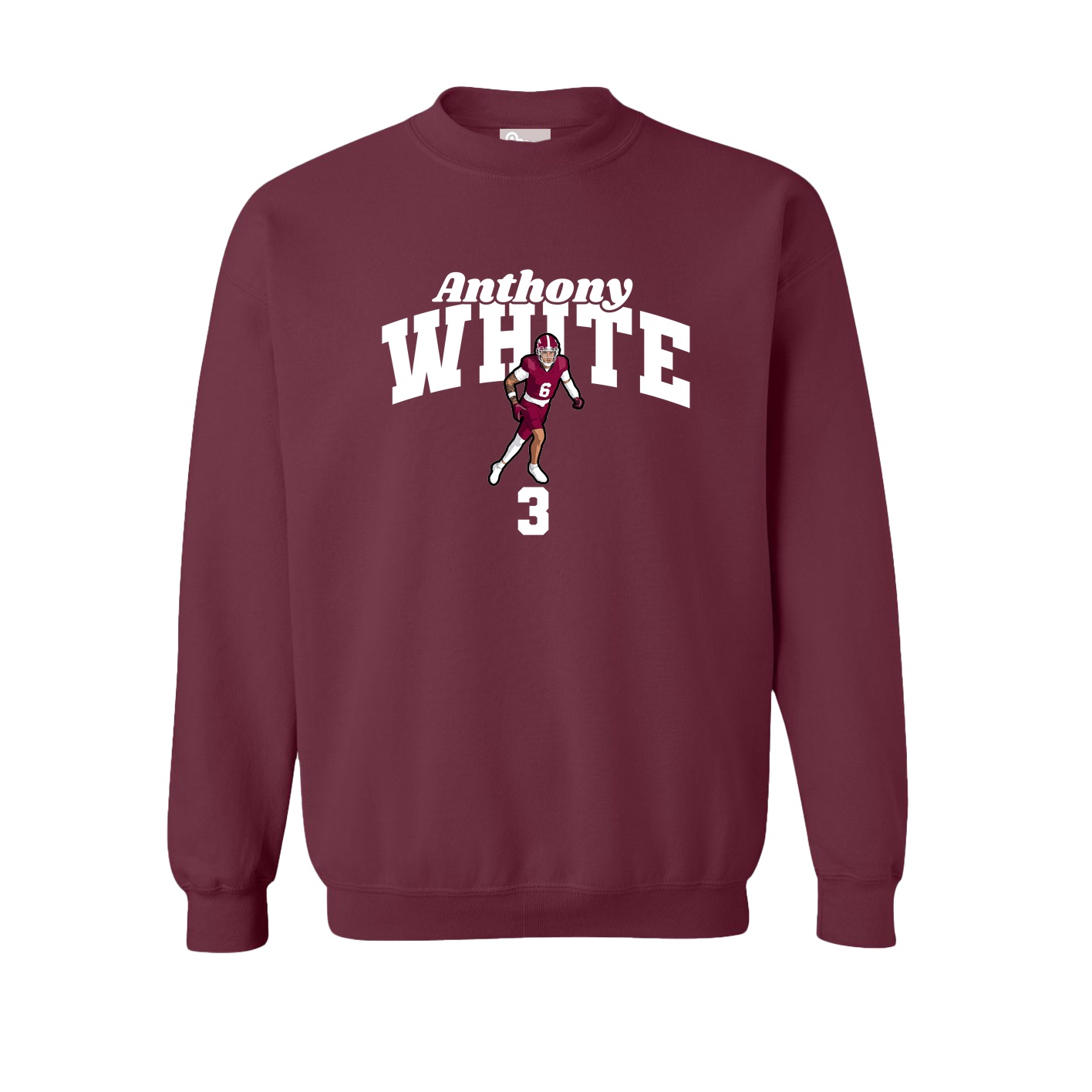 Fleece Crew — Signature Arch in Maroon