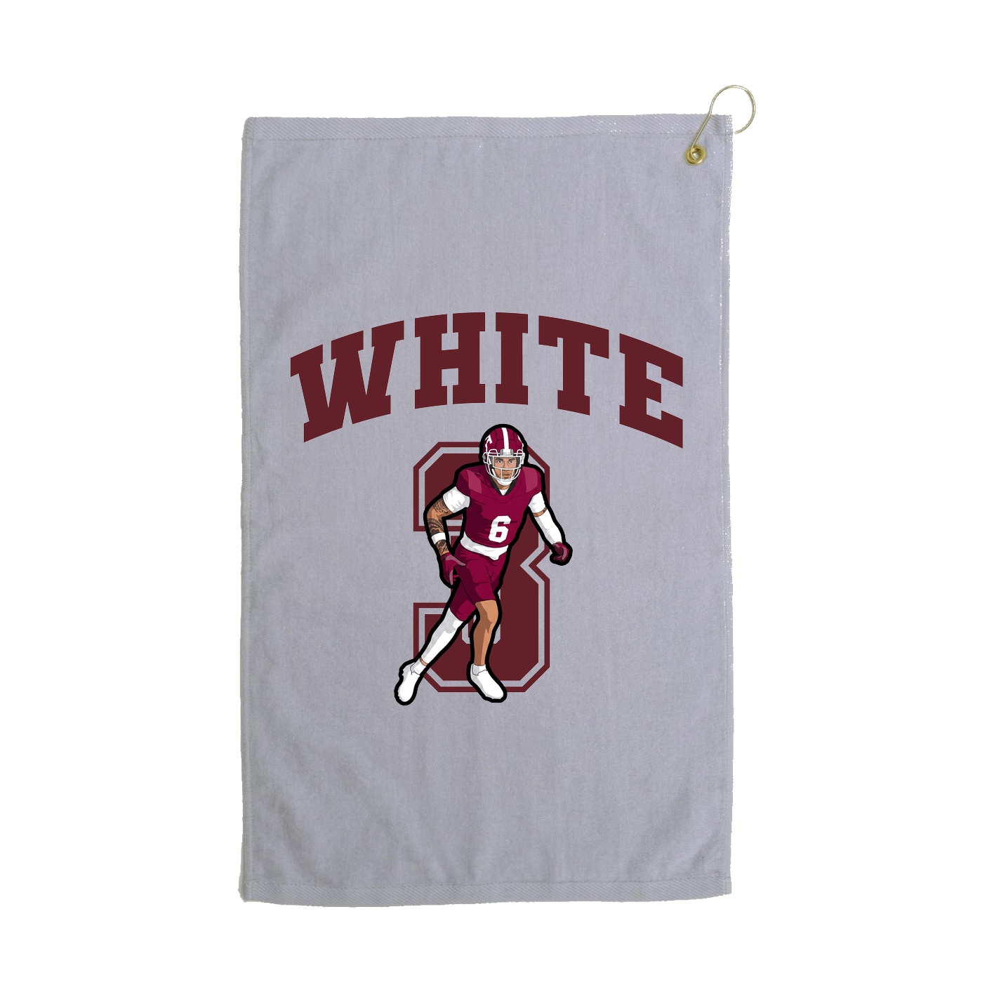 Golf Towel — Number in Grey