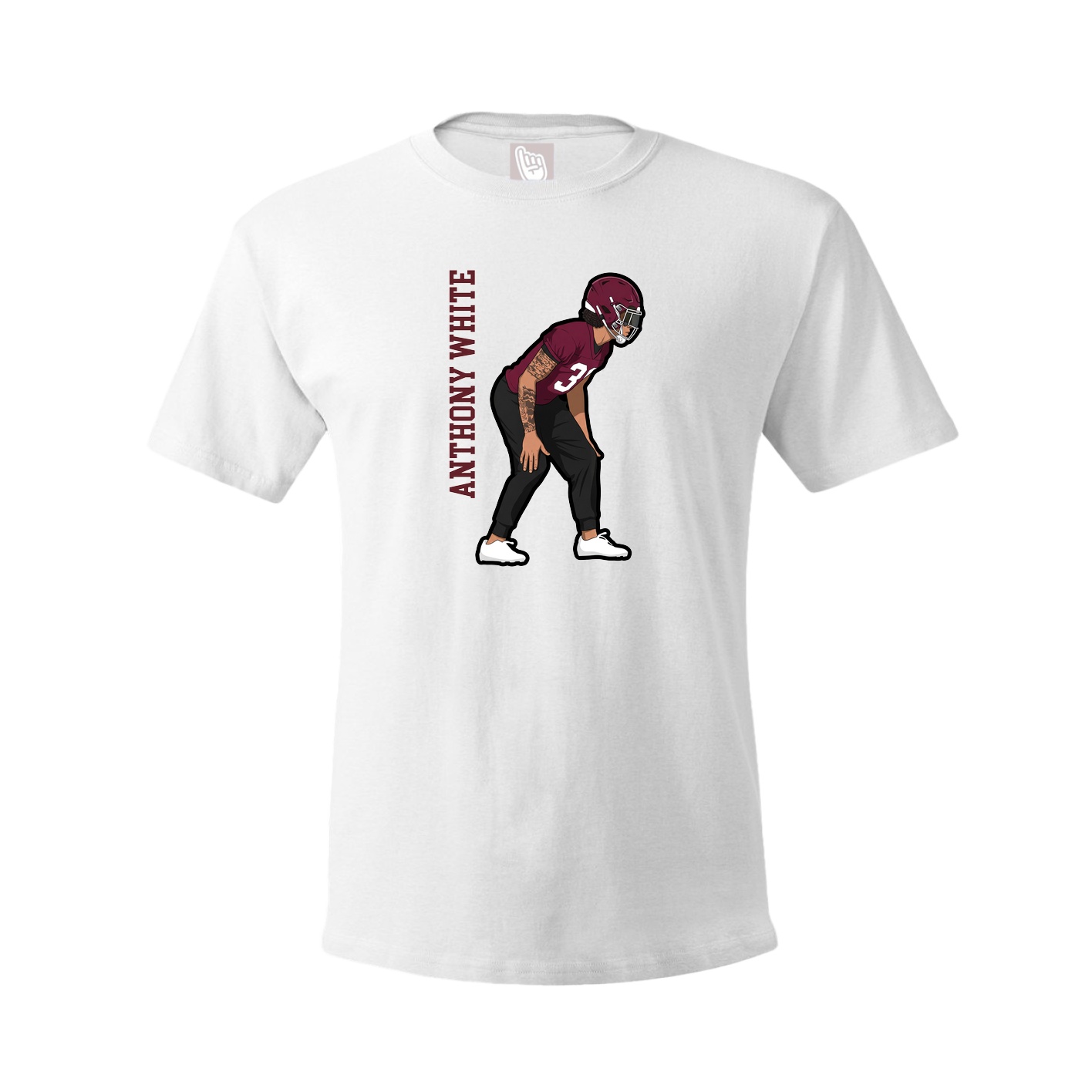 Tee — Name Vertical in White