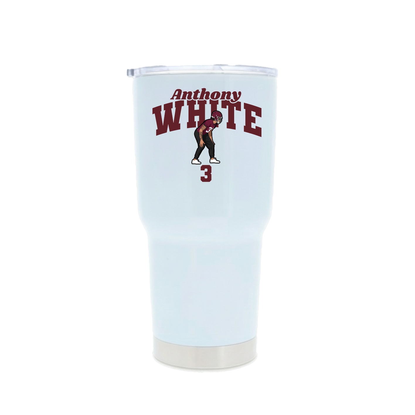 30oz Stainless Steel Tumbler — Signature Arch in White