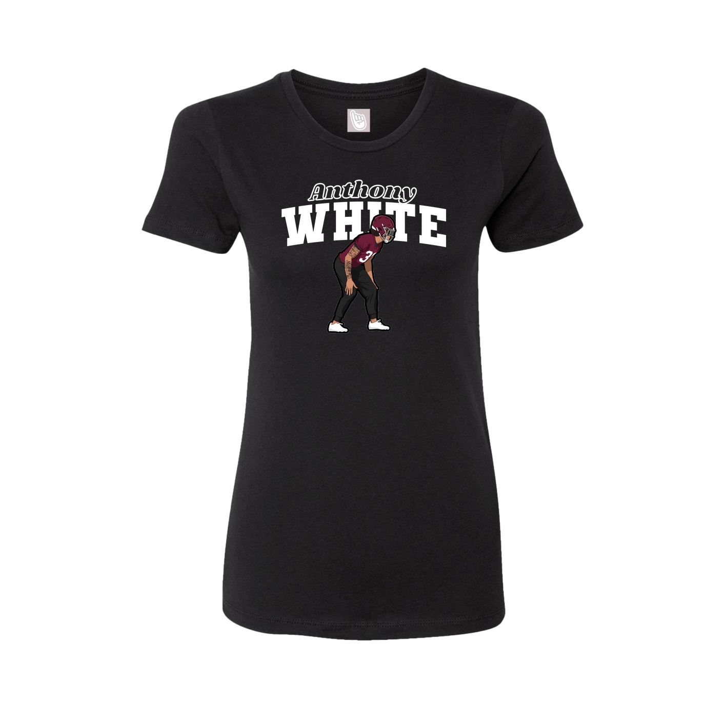 Fitted Women's Tee — Name Arch in Black