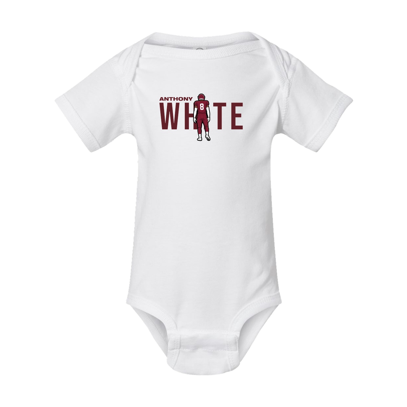 Baby Onesie — Player Name in White