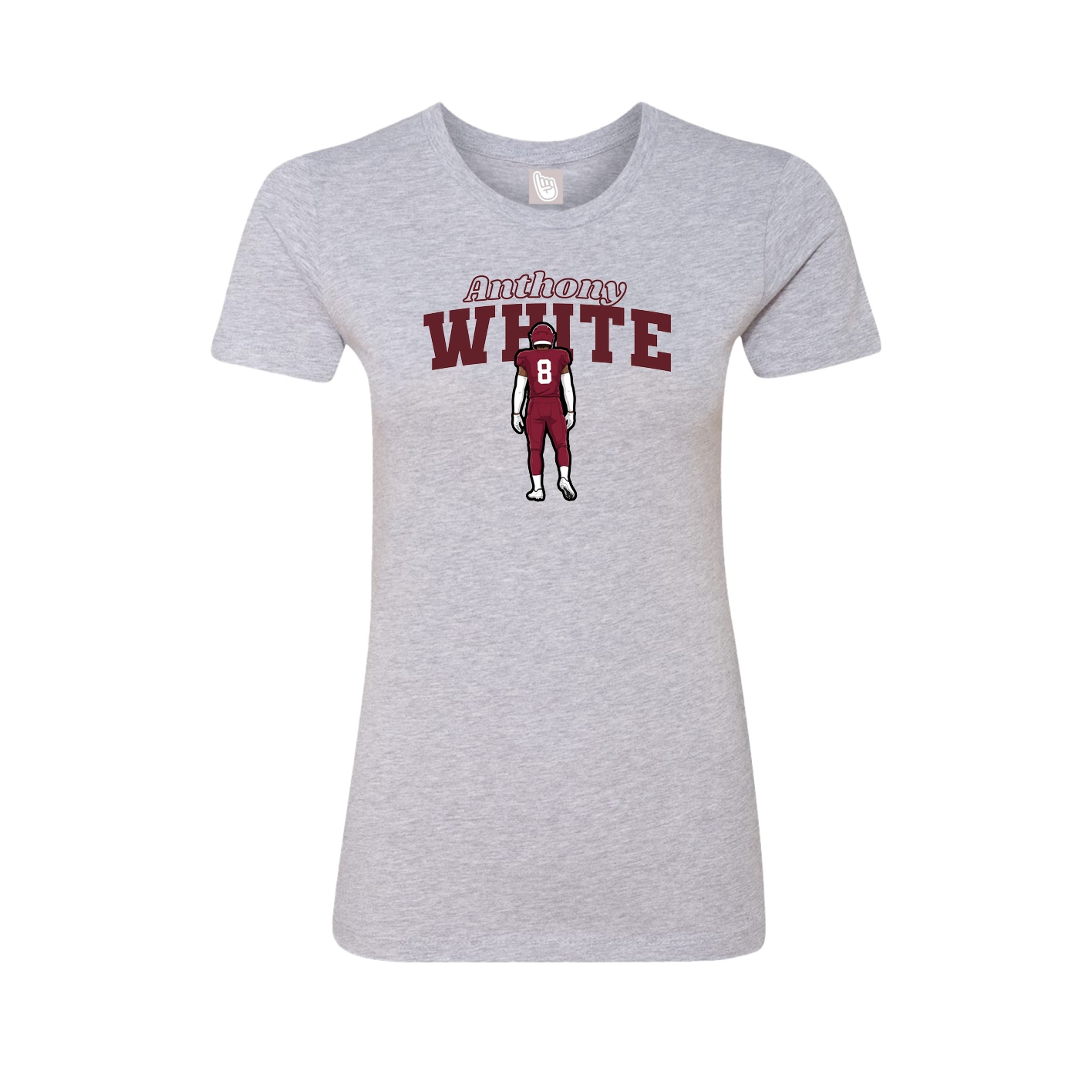 Fitted Women's Tee — Name Arch in Grey