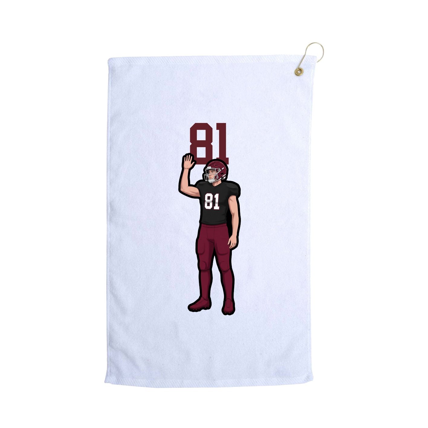 Golf Towel — Number Top in White
