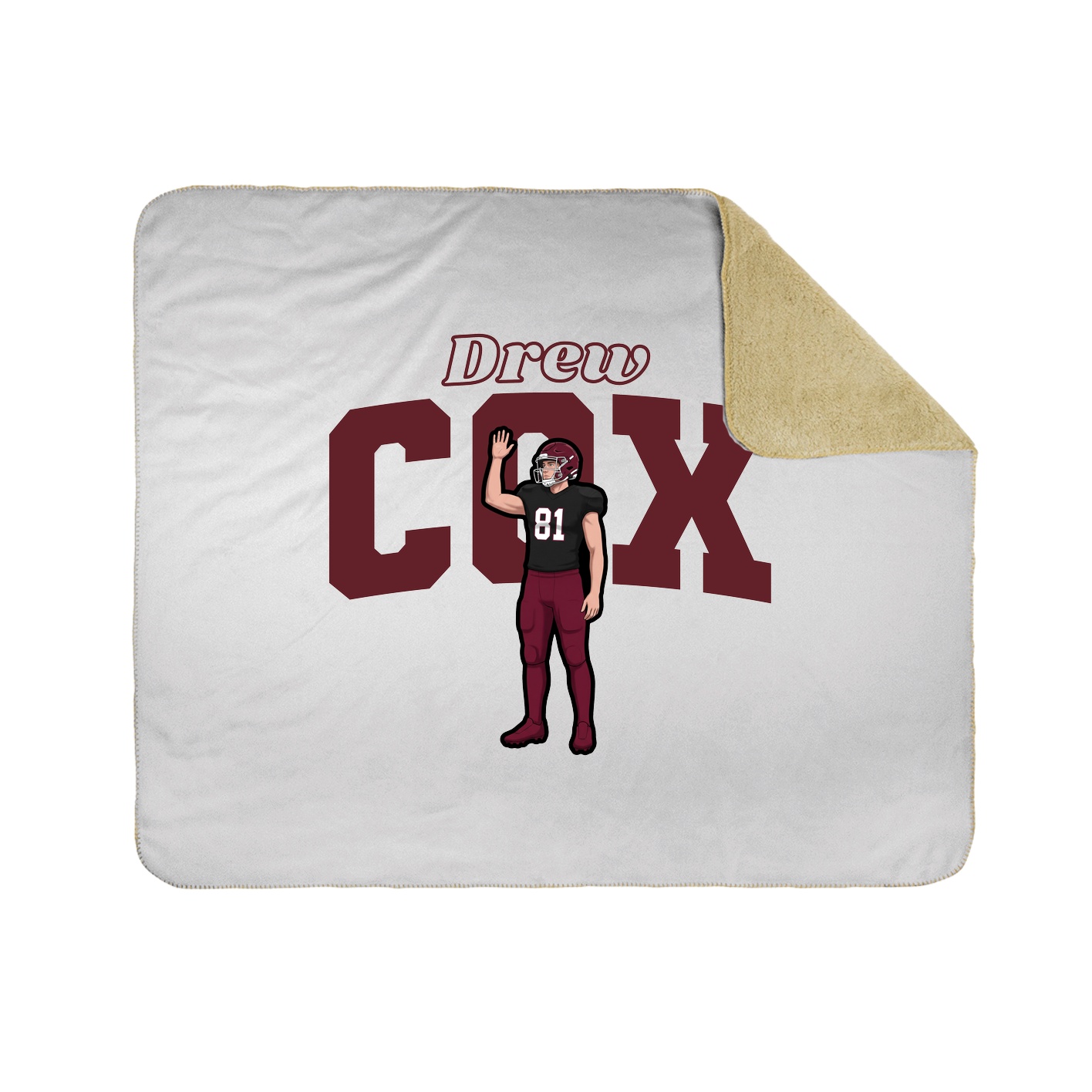 Throw Blanket — Name Arch in White