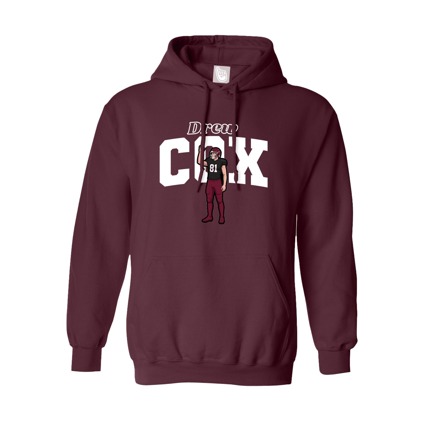 Youth Hoodie — Name Arch in Maroon