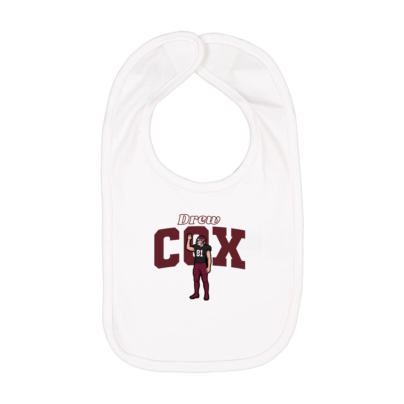 Infant Bib — Name Arch in White