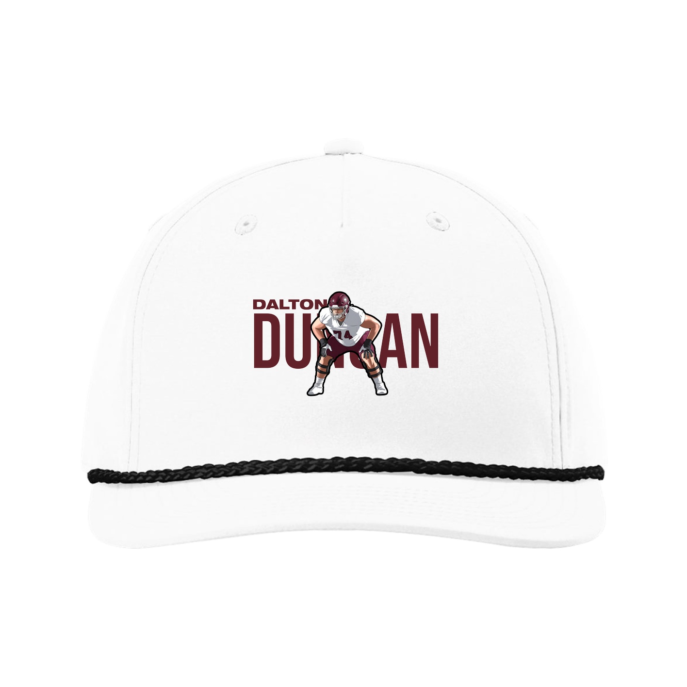 Five-Panel Classic Rope Cap — Player Name in White
