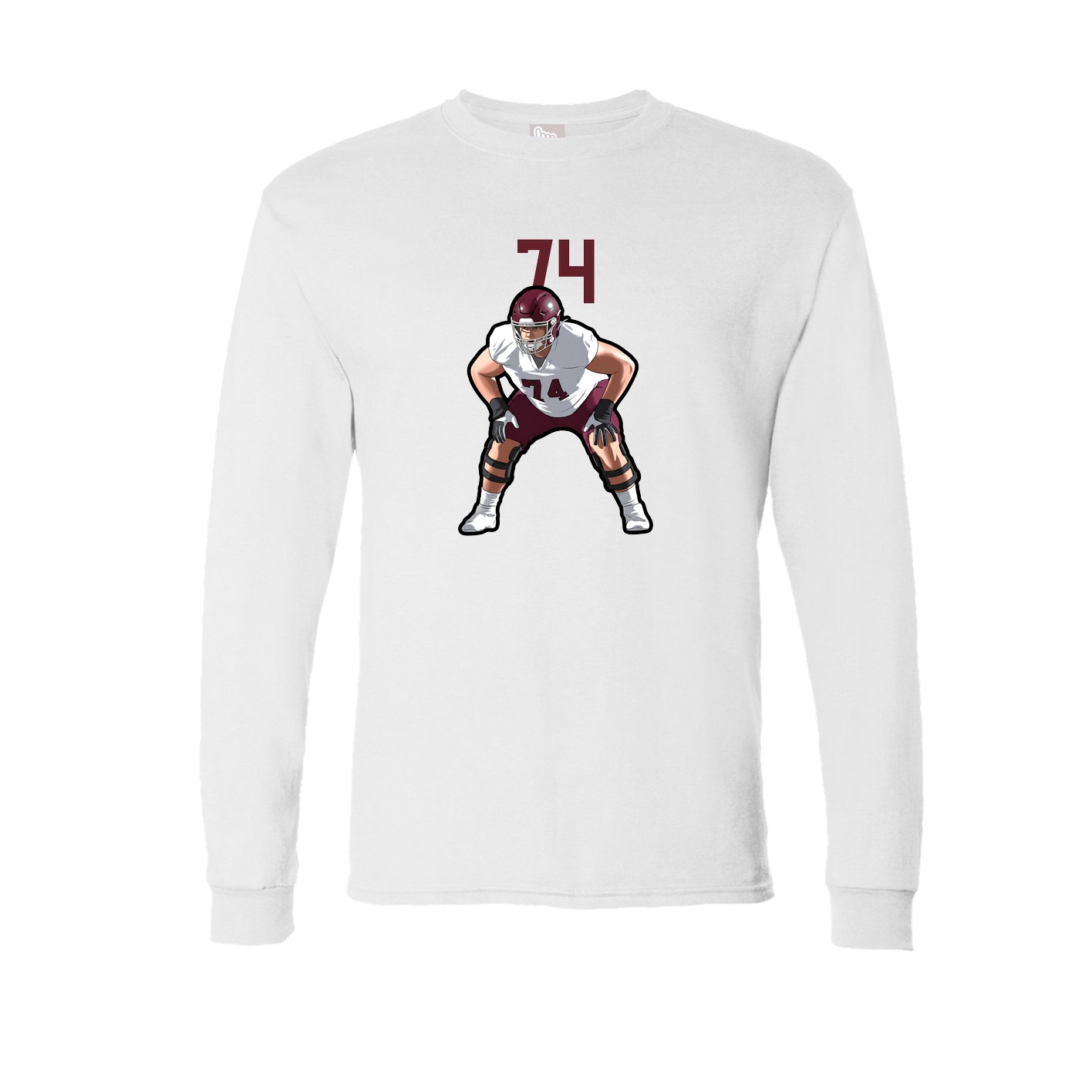 Long Sleeve Tee — Number Top in White