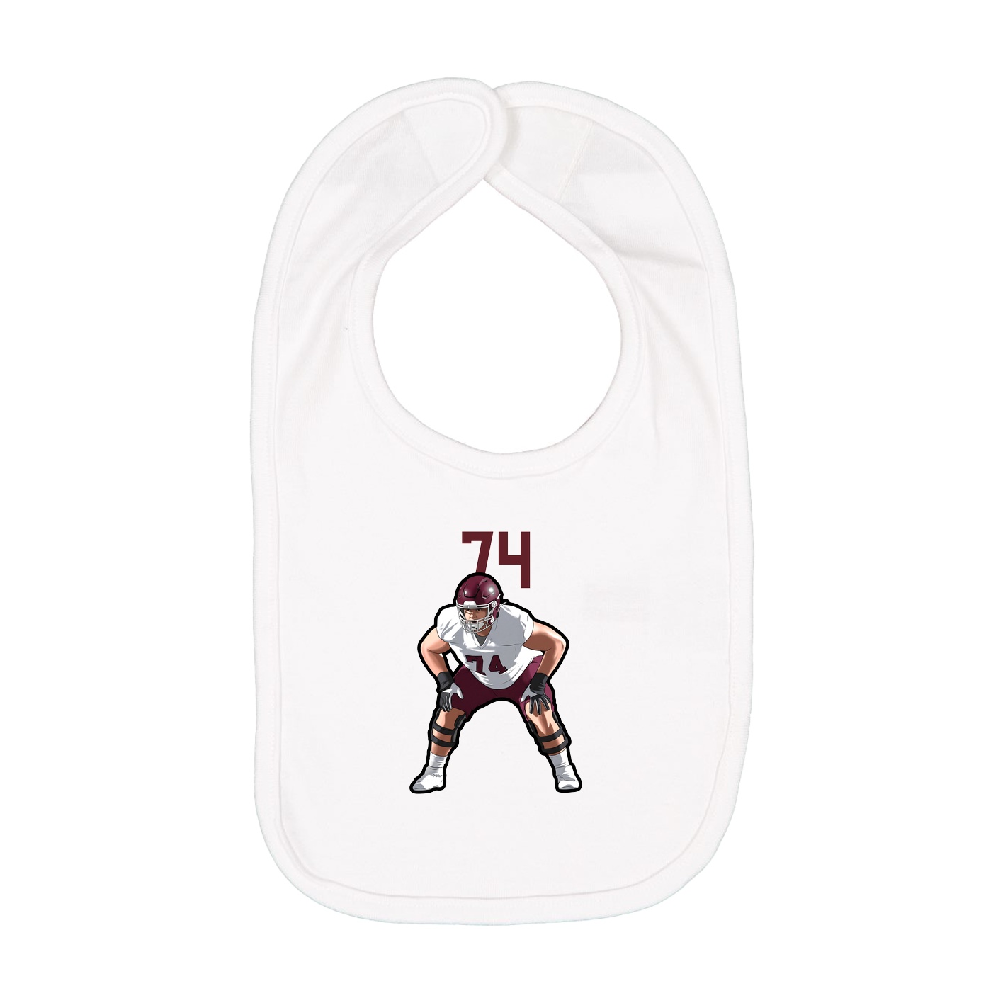 Infant Bib — Number Top in White