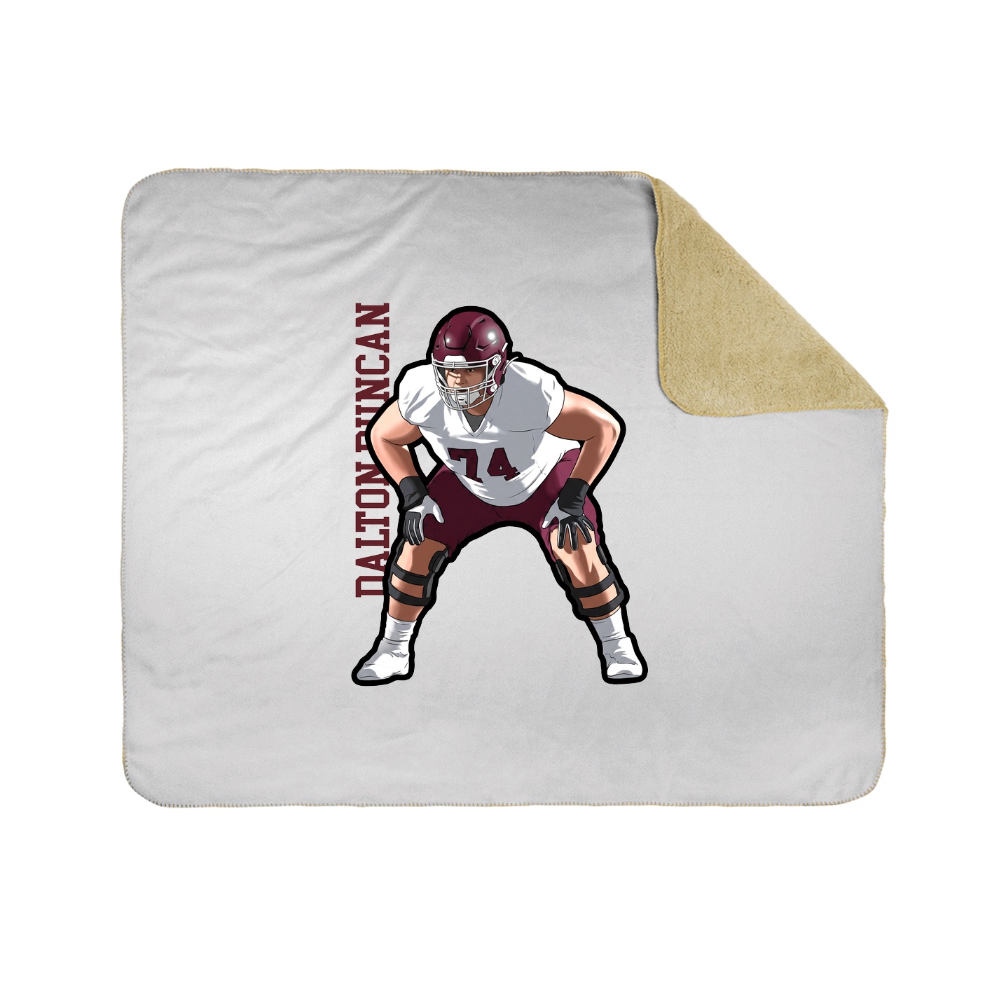Throw Blanket — Name Vertical in White