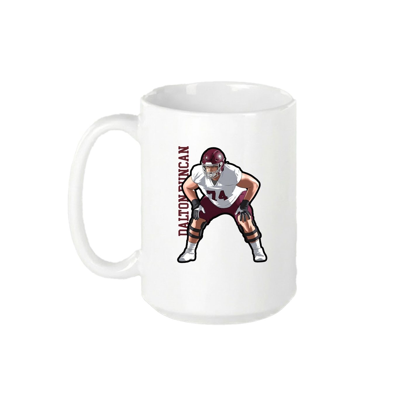 15oz Coffee Mug — Name Vertical in White